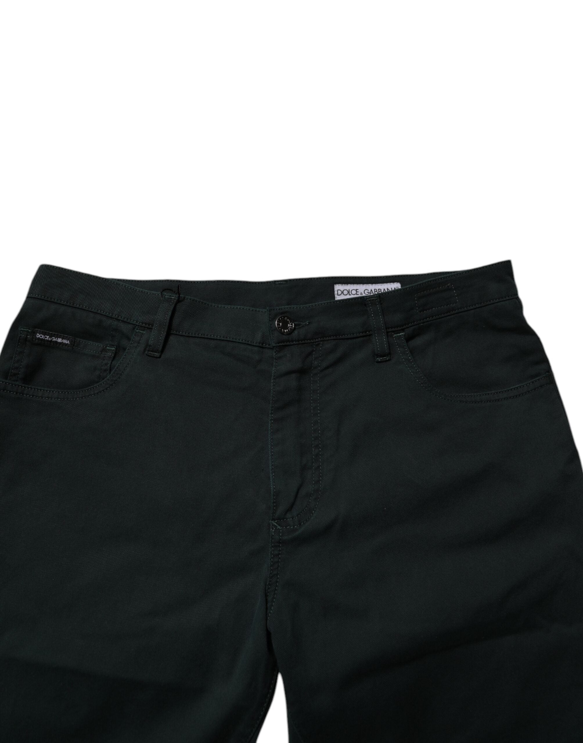 Dolce & Gabbana Dark Green Cotton Loose Men's Denim Jeans-5