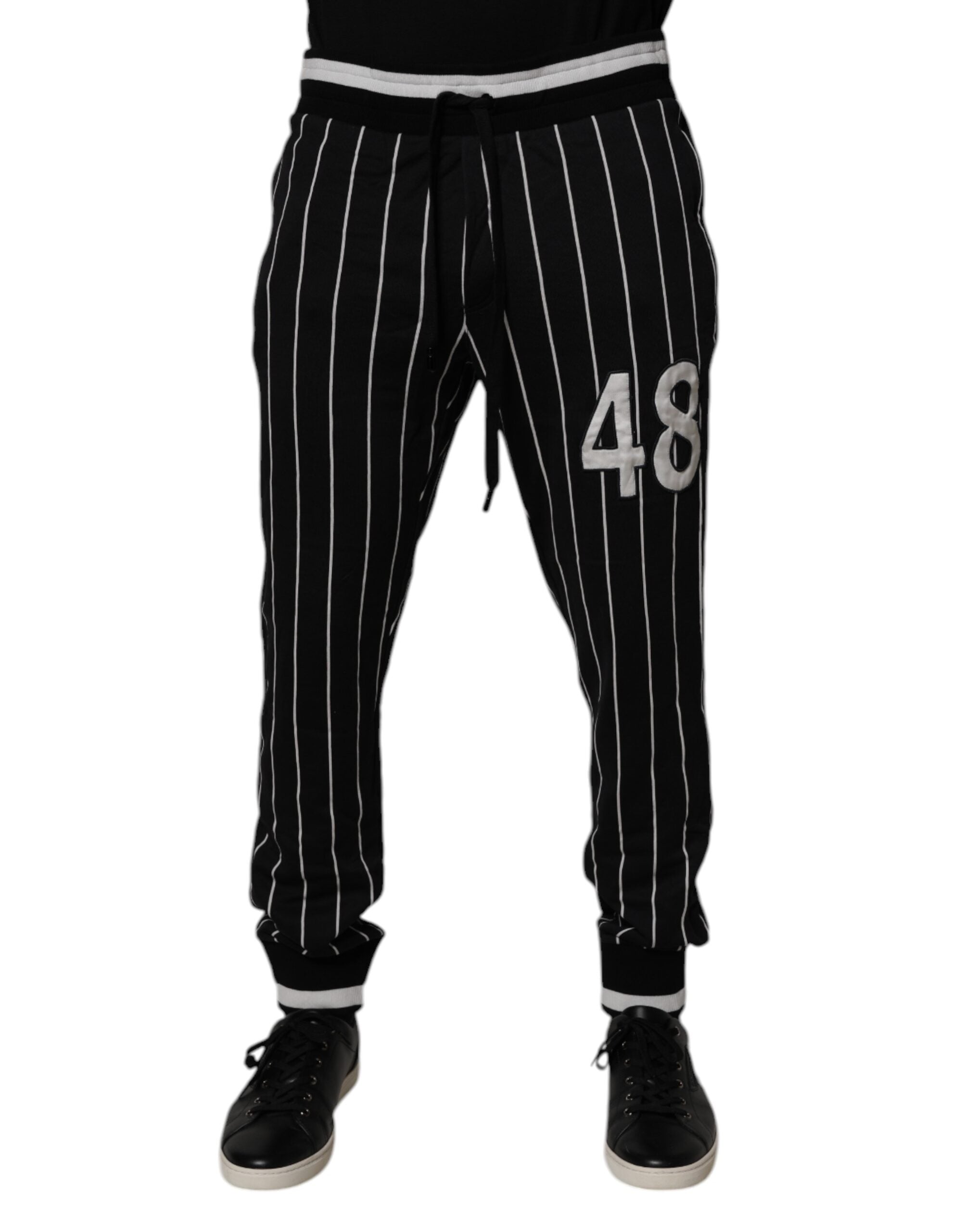 Dolce & Gabbana Schwarz-weiß gestreifte Jogger-Sweatpants Hose-2