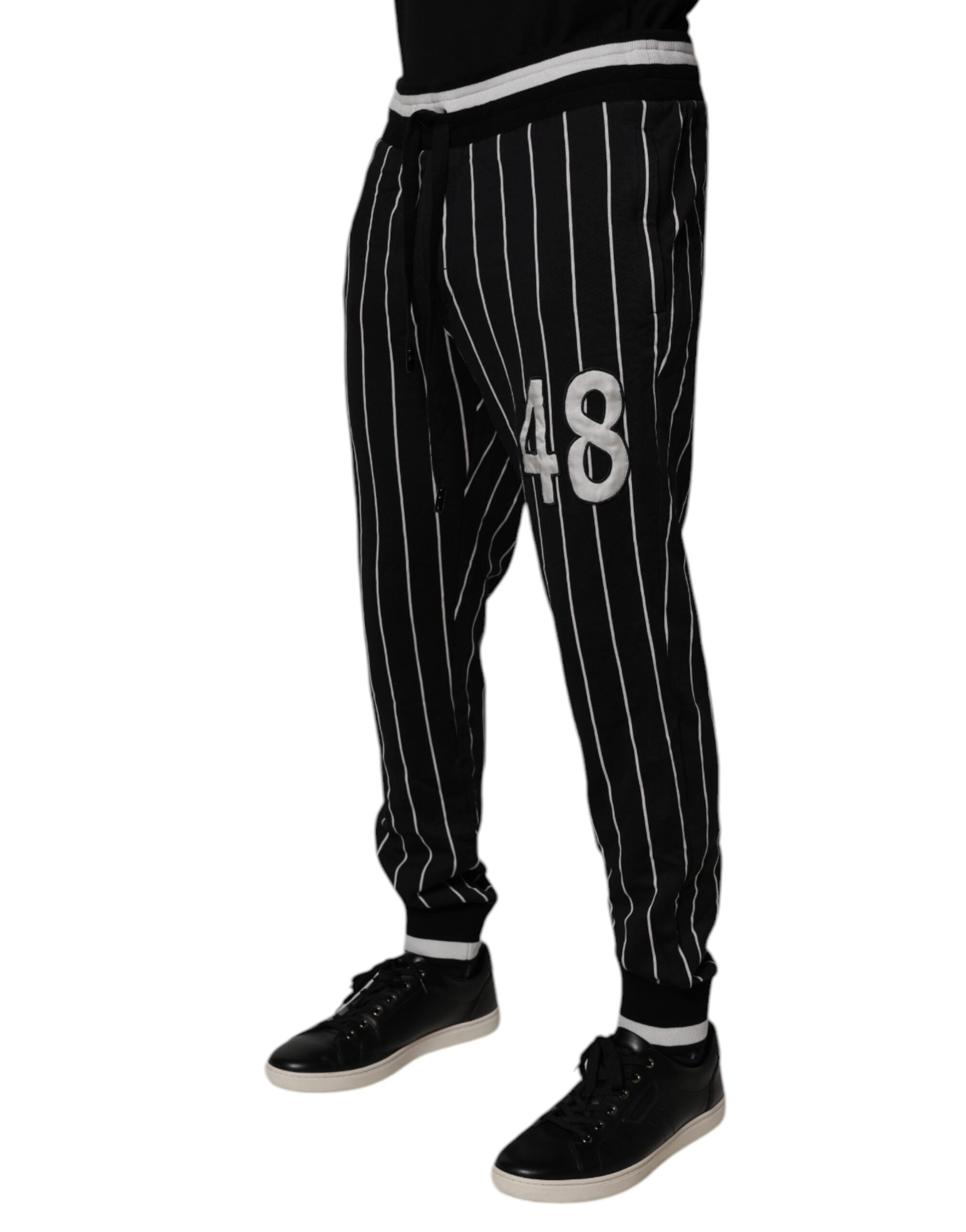 Dolce & Gabbana Schwarz-weiß gestreifte Jogger-Sweatpants Hose-3