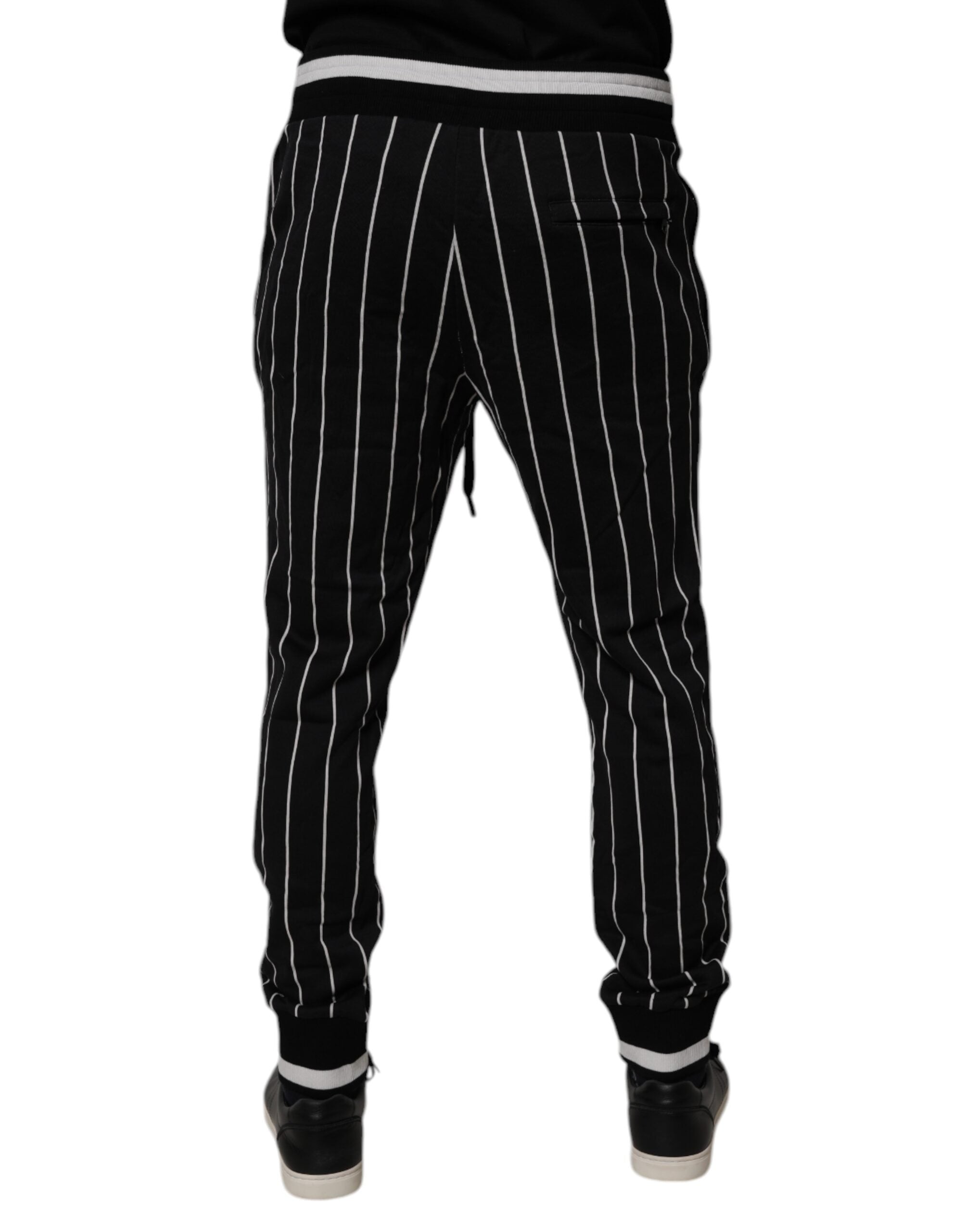 Dolce & Gabbana Schwarz-weiß gestreifte Jogger-Sweatpants Hose-4