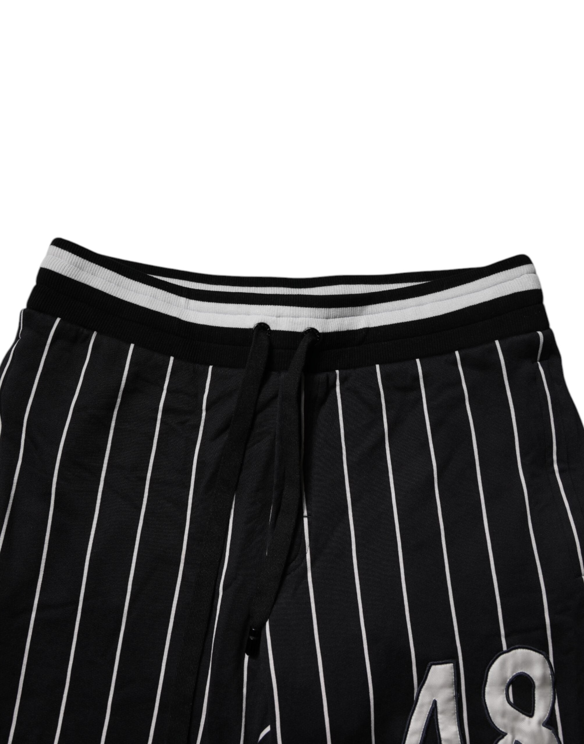 Dolce & Gabbana Schwarz-weiß gestreifte Jogger-Sweatpants Hose-5