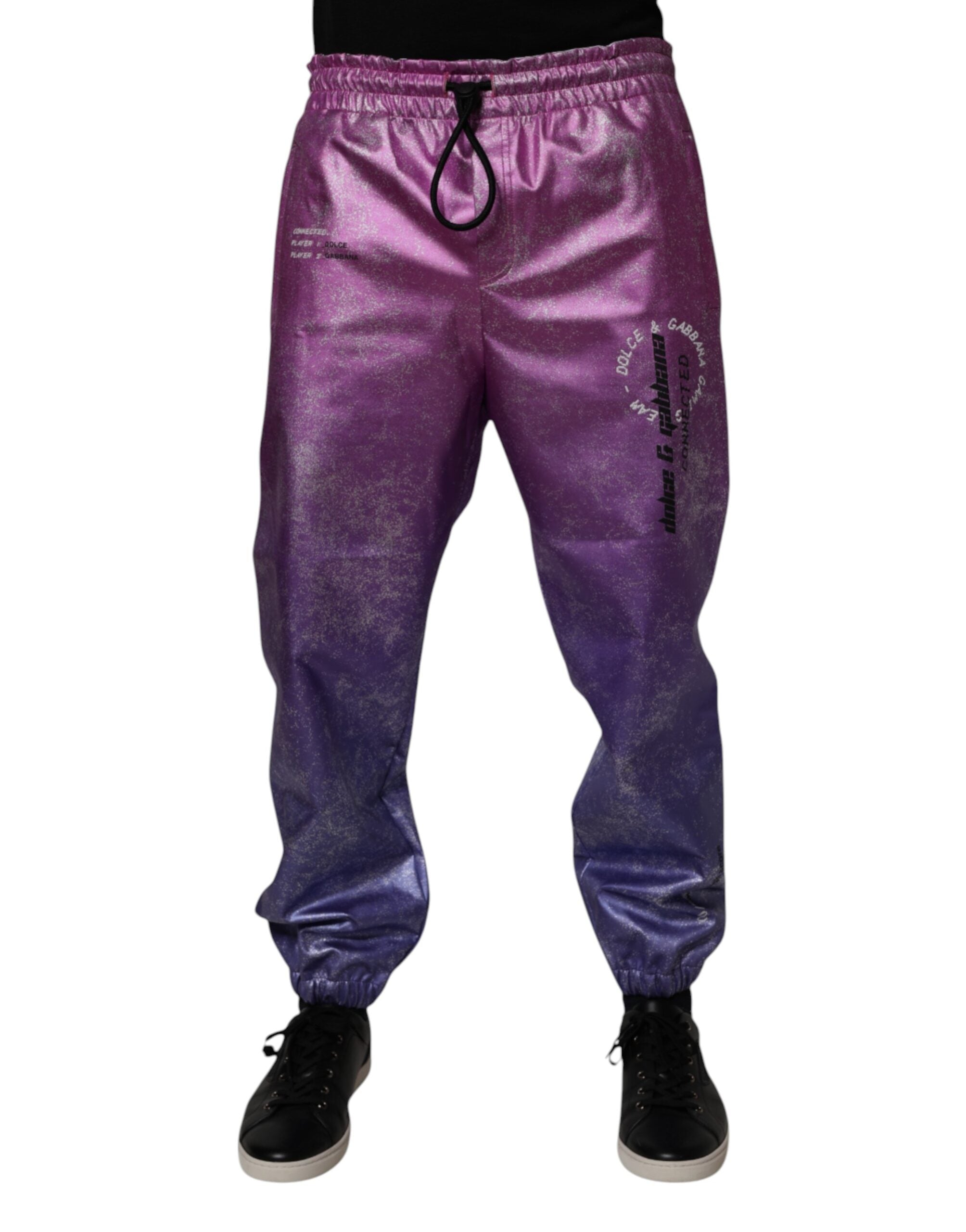 Dolce & Gabbana pink and purple two-tone jogger sweatpants trousers-1