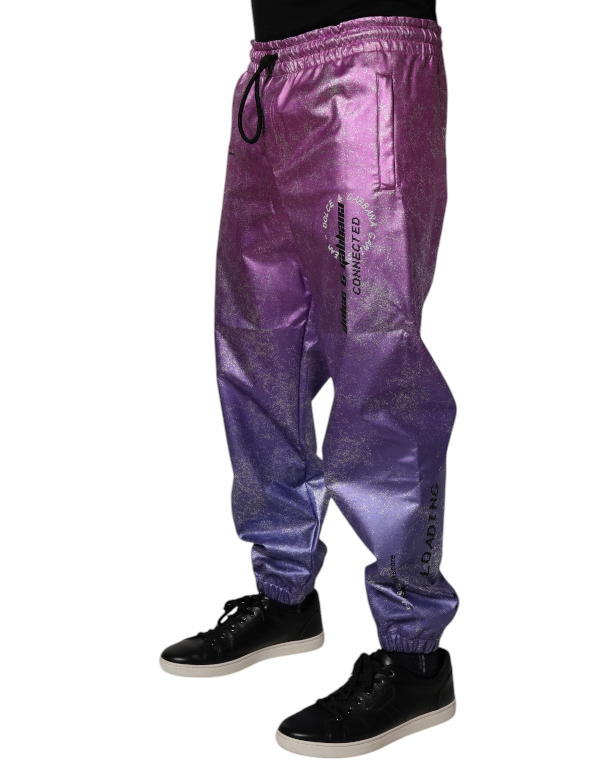 Dolce & Gabbana pink and purple two-tone jogger sweatpants trousers-3