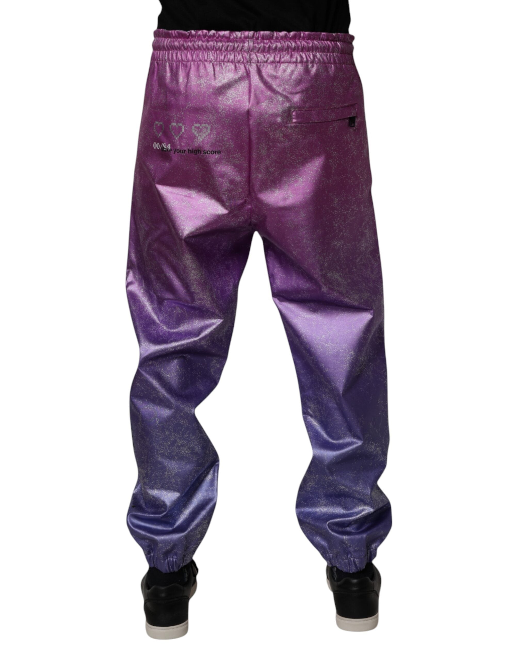 Dolce & Gabbana pink and purple two-tone jogger sweatpants trousers-4