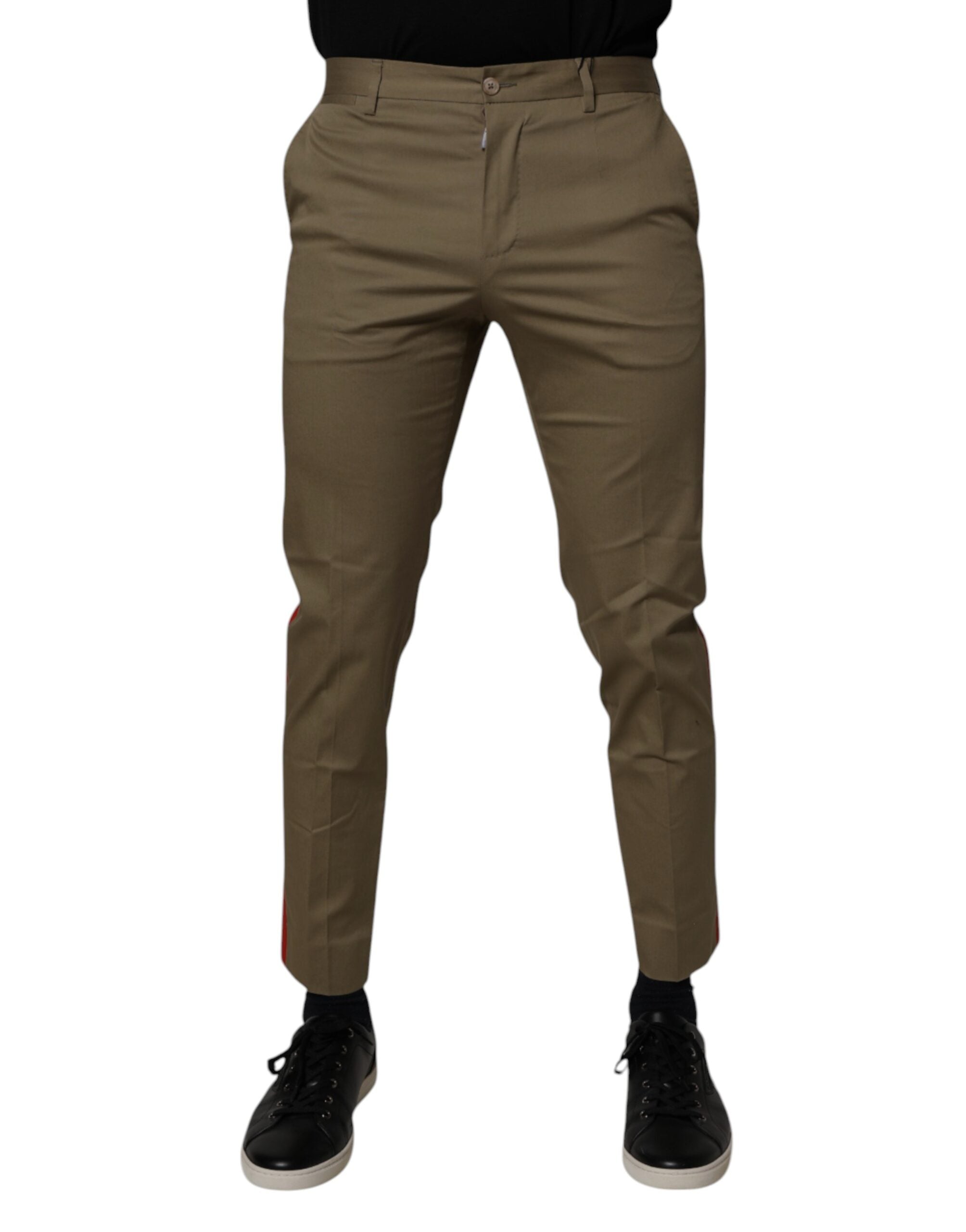 Dolce & Gabbana Dark khaki cotton tapered pants-2