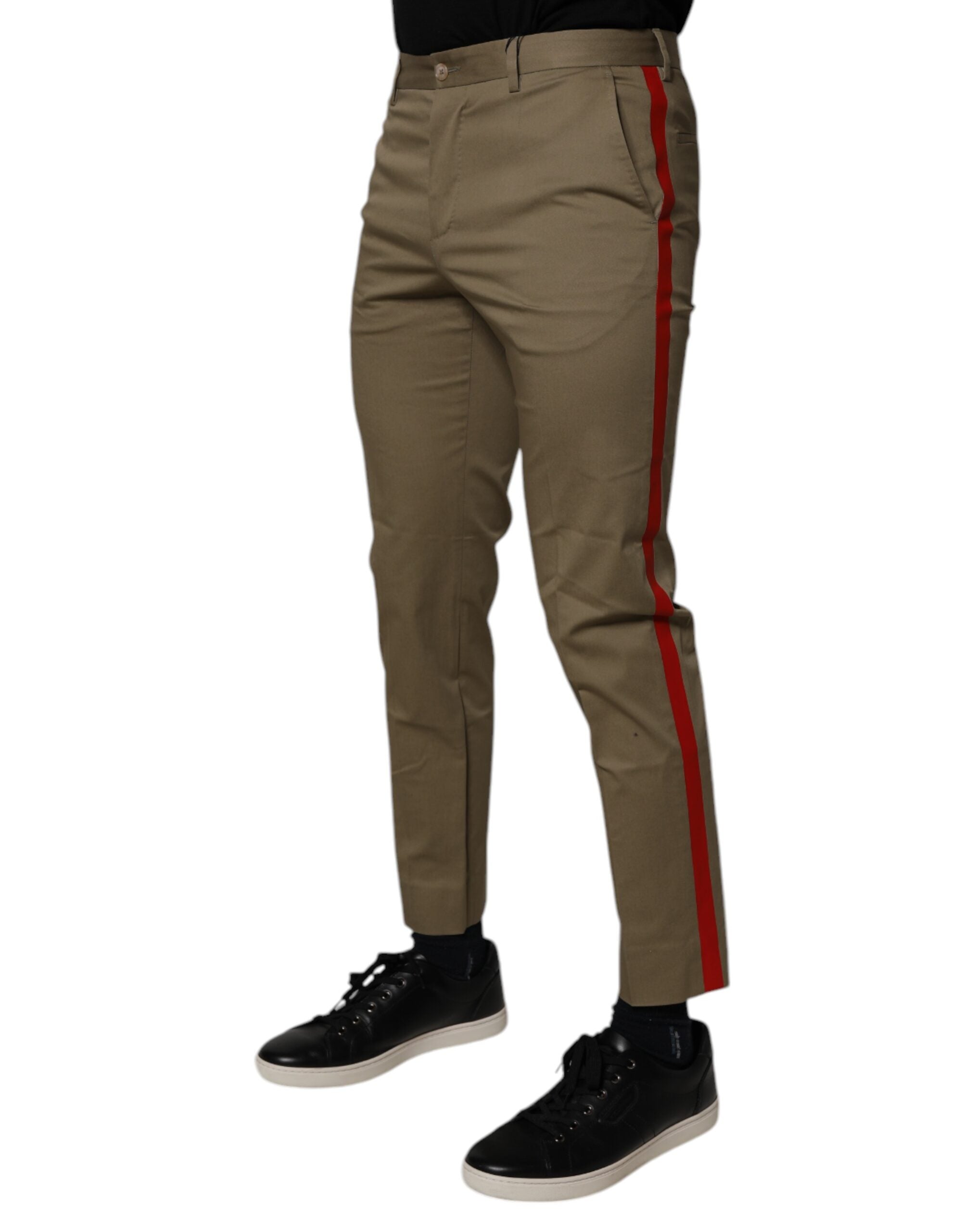 Dolce & Gabbana Dark khaki cotton tapered pants-3