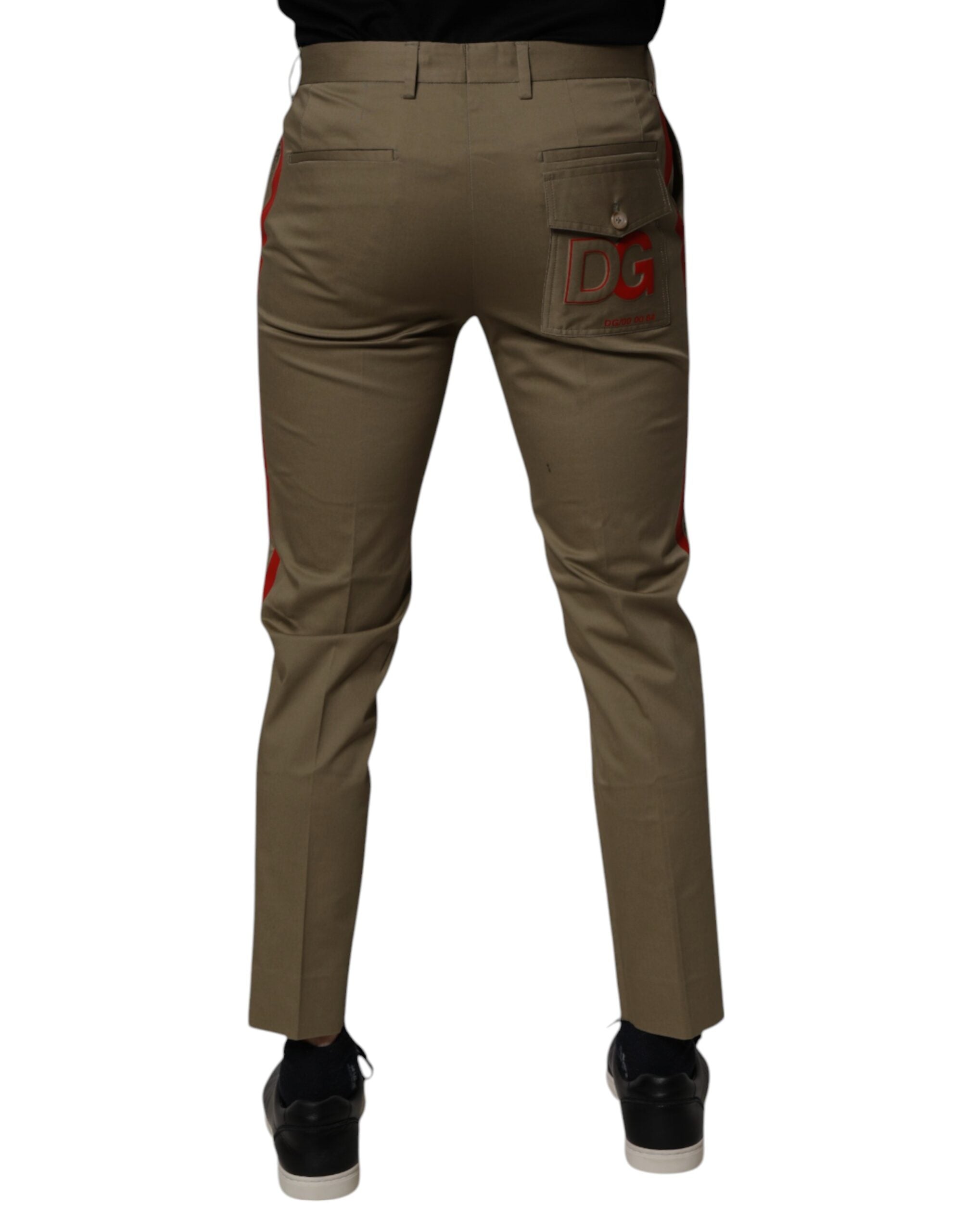 Dolce & Gabbana Dark khaki cotton tapered pants-4