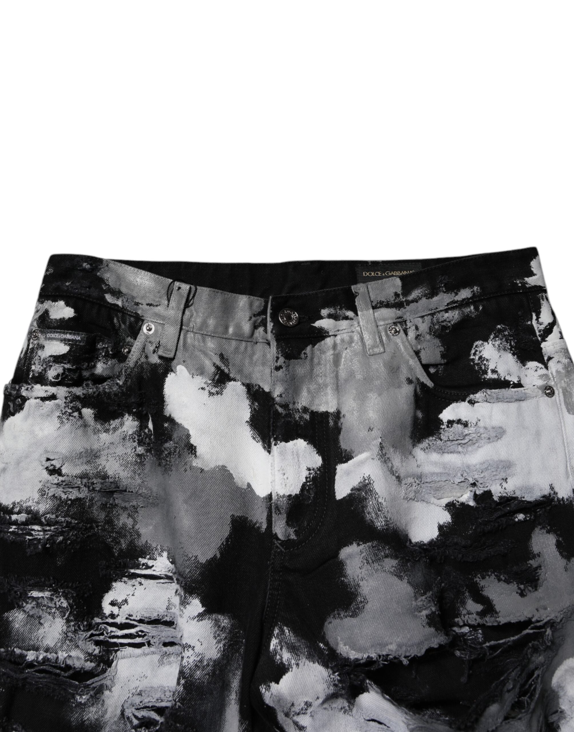 Dolce & Gabbana Multicolor Camouflage Ripped Skinny Denim Jeans-5