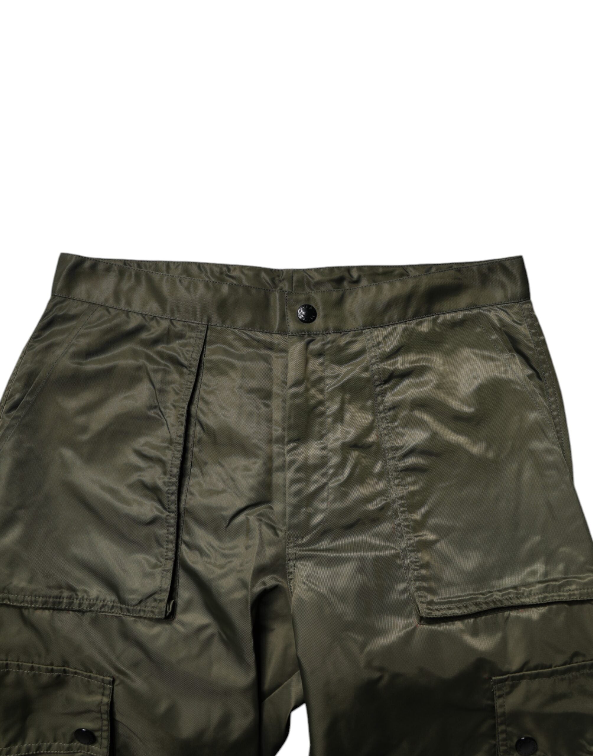 Dolce & Gabbana Dark Green Nylon Cargo Trousers-5