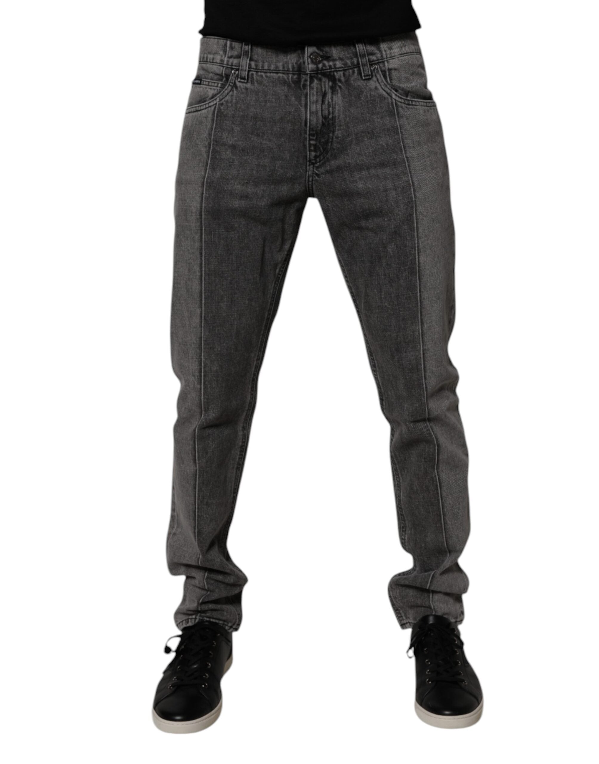 Dolce & Gabbana two-tone grey denim jeans made of cotton