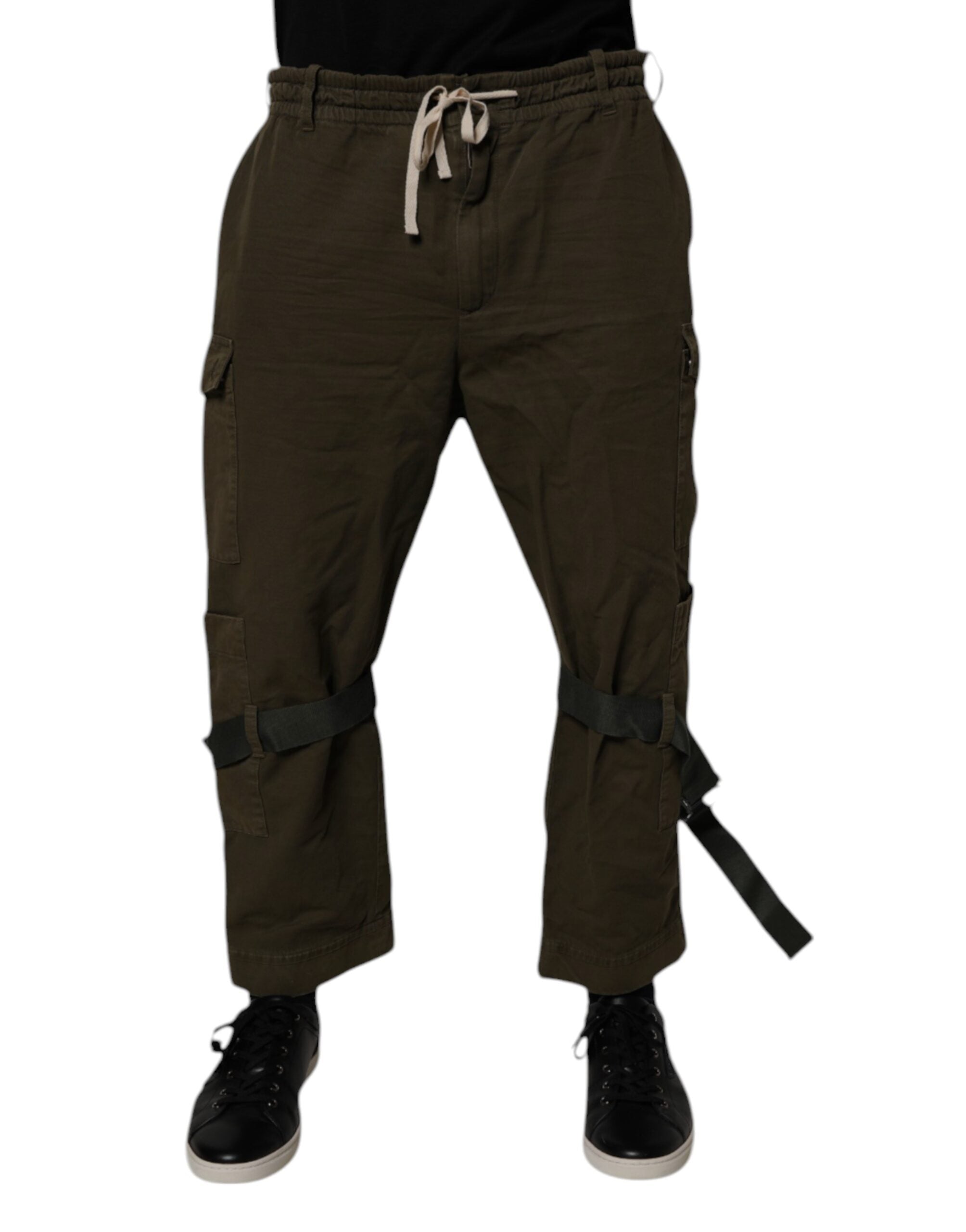 Dolce & Gabbana Brown Cotton Stretch Cargo Trousers-1