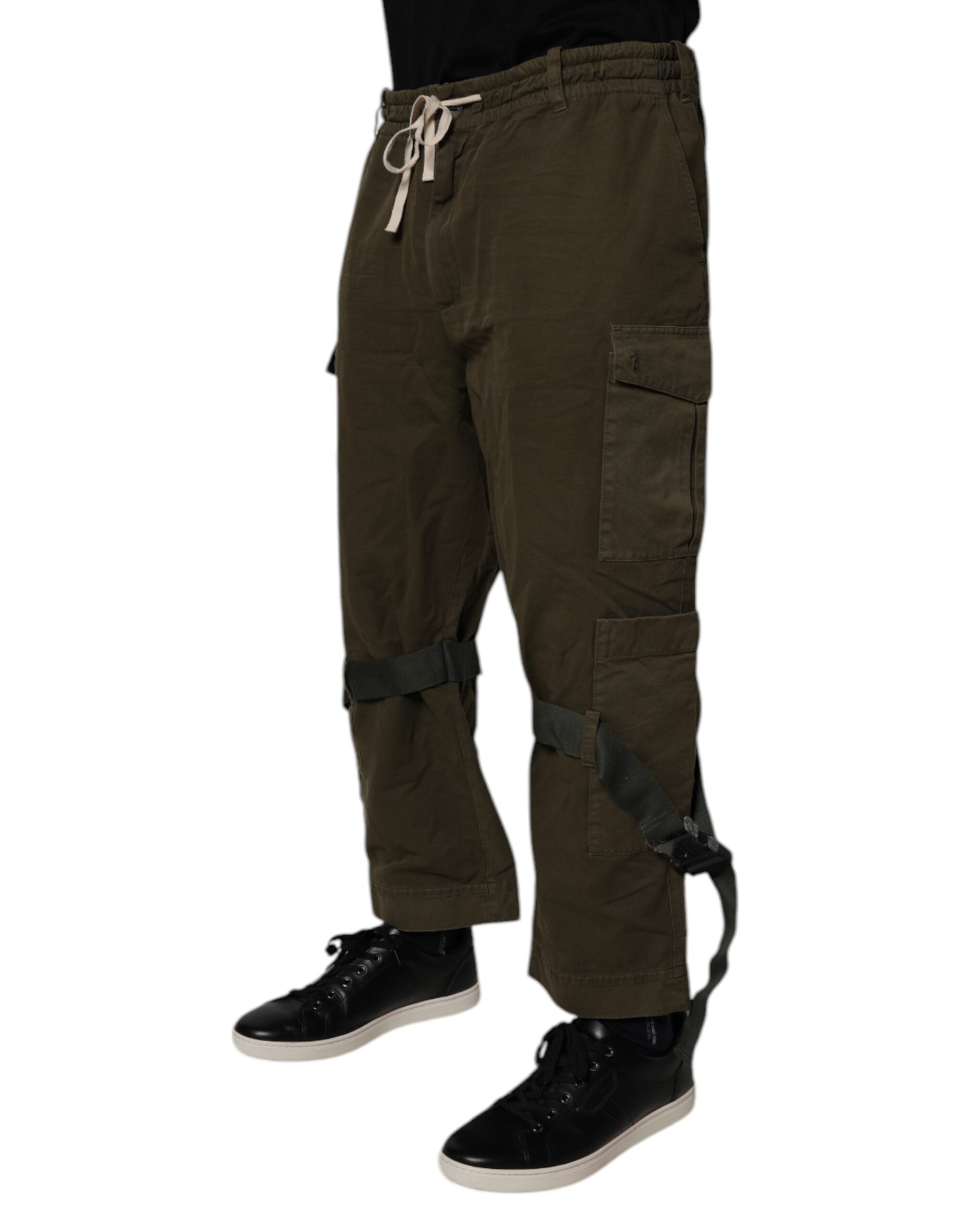 Dolce & Gabbana Brown Cotton Stretch Cargo Trousers-3