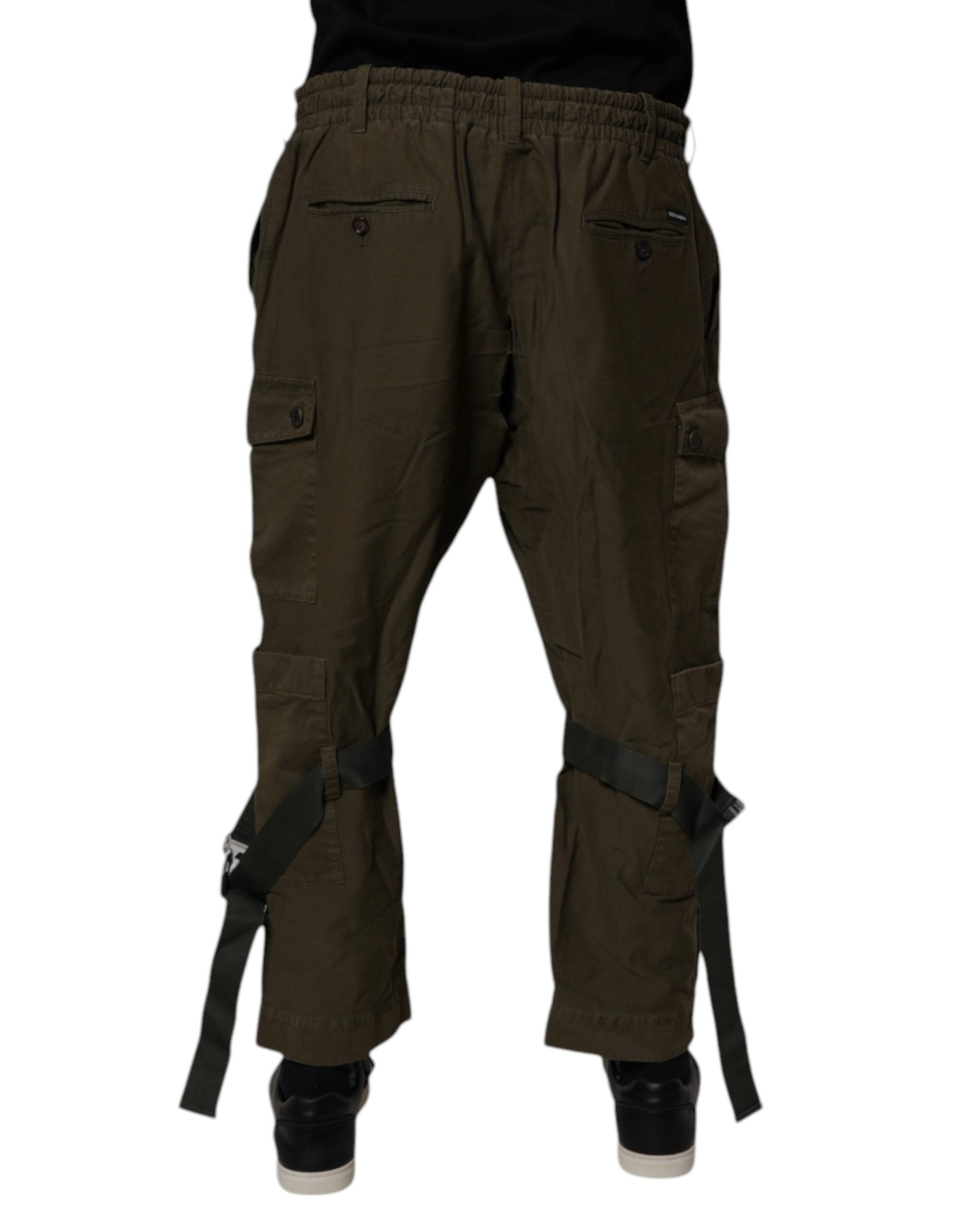 Dolce & Gabbana Brown Cotton Stretch Cargo Trousers-4