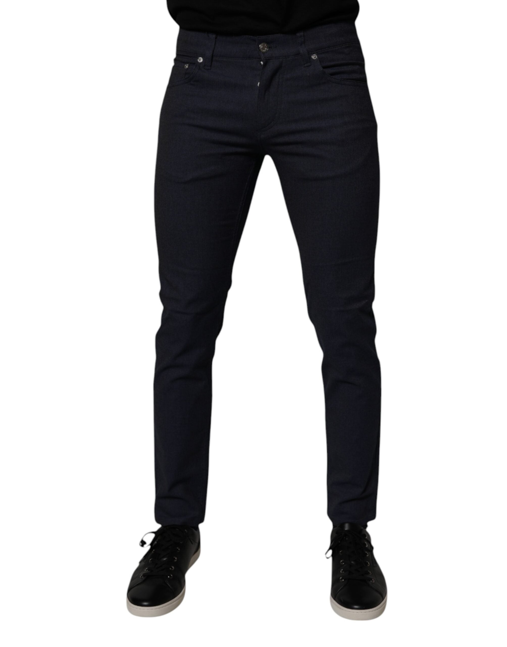 Dolce & Gabbana Dark Blue Cotton Stretch Skinny Denim Jeans-2