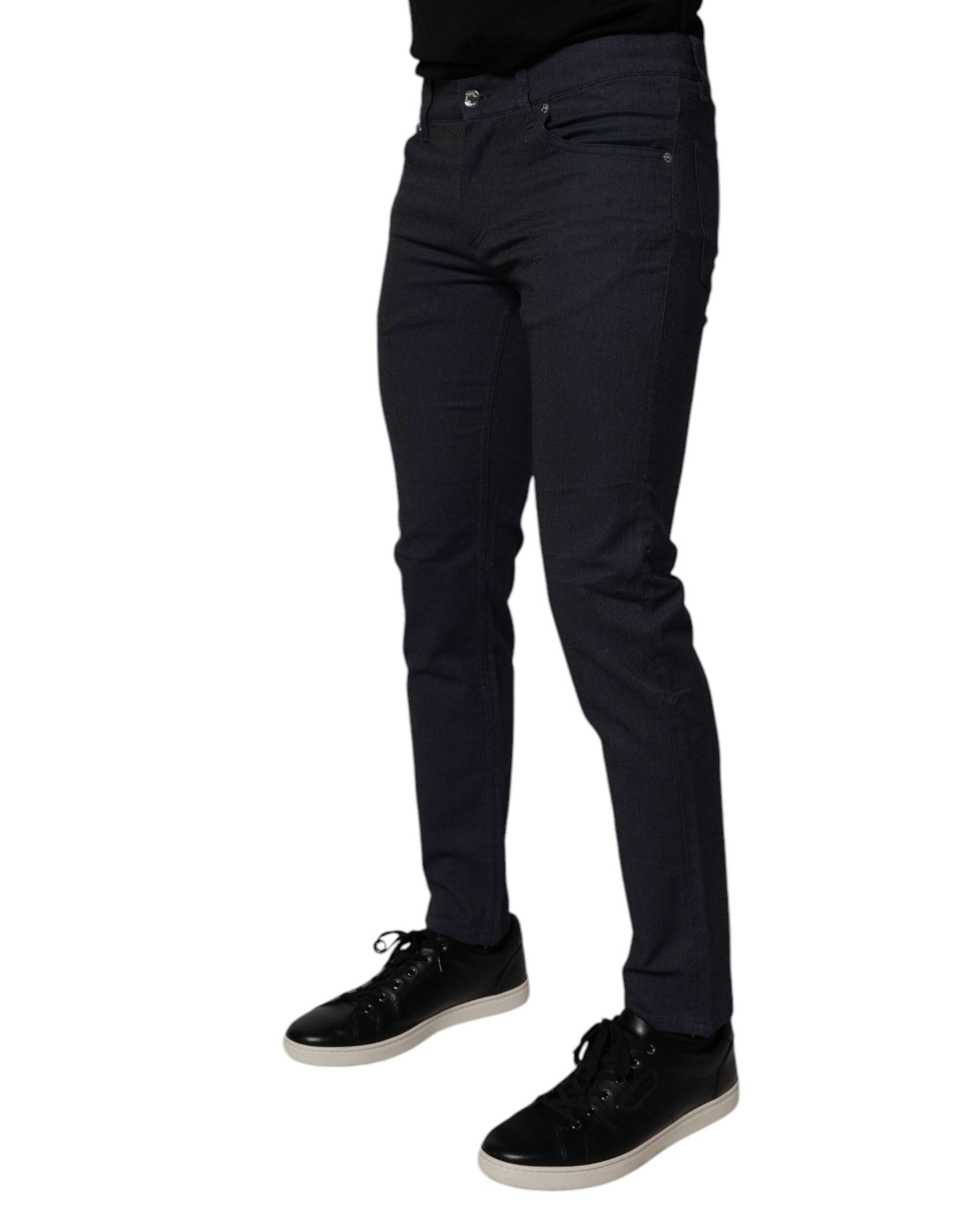 Dolce & Gabbana Dark Blue Cotton Stretch Skinny Denim Jeans-3
