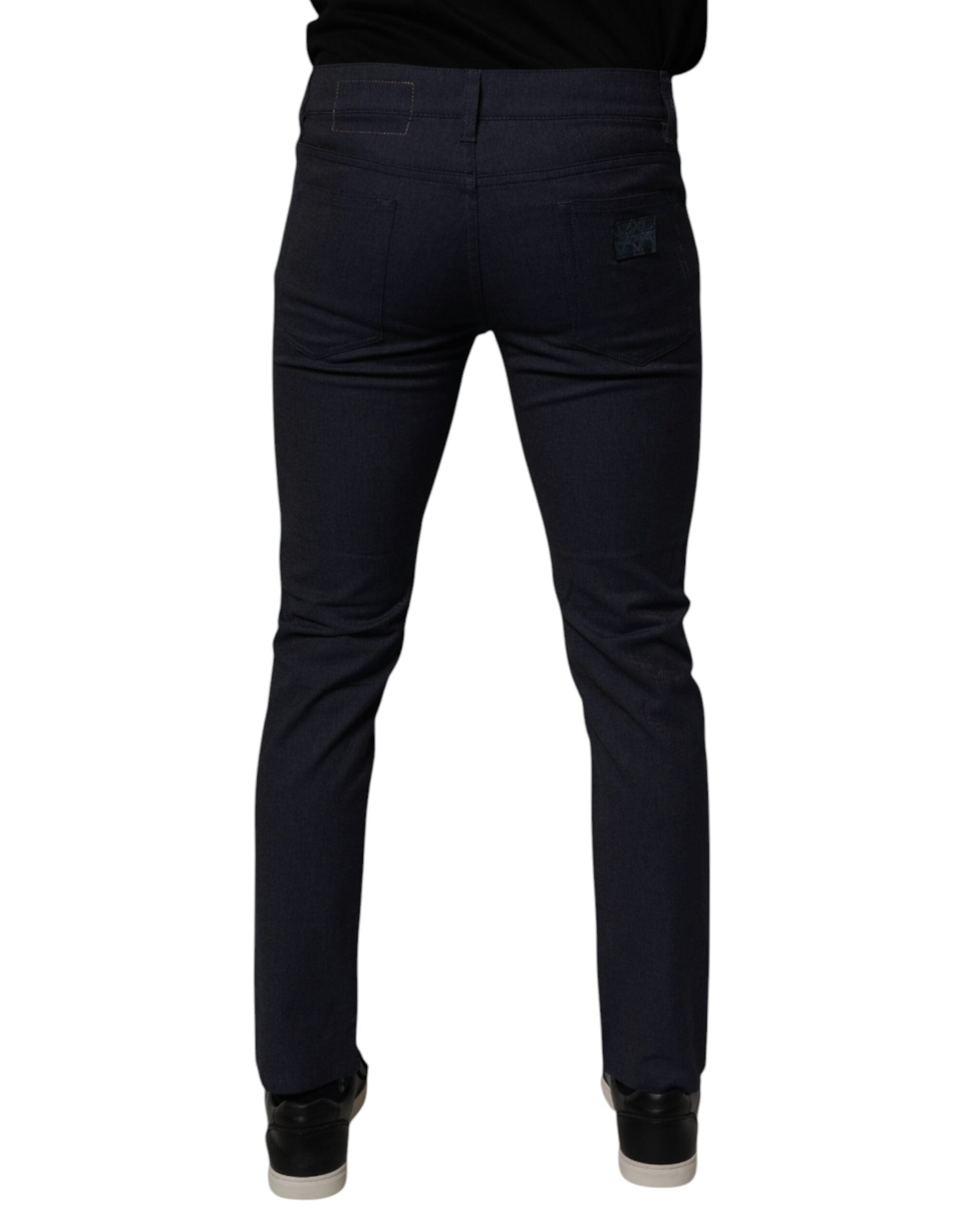 Dolce & Gabbana Dark Blue Cotton Stretch Skinny Denim Jeans-4
