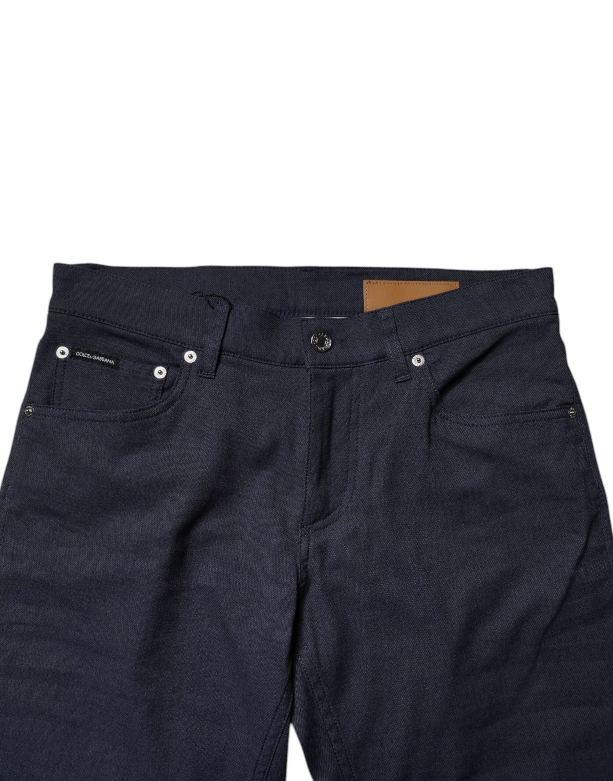 Dolce & Gabbana Dark Blue Cotton Stretch Skinny Denim Jeans-5
