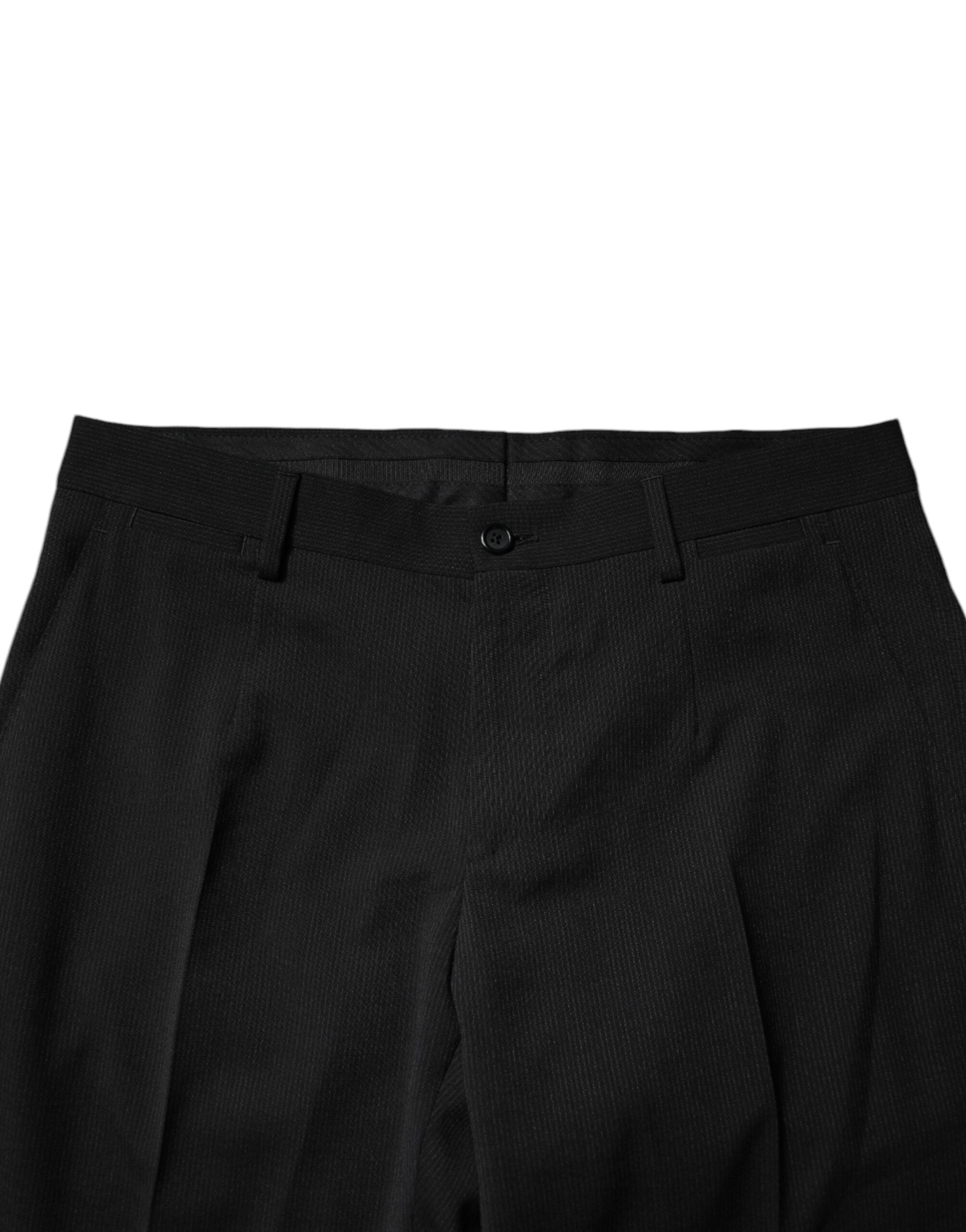Pantalones de traje formales cónicos de poliéster negro para hombre de Dolce & Gabbana-5
