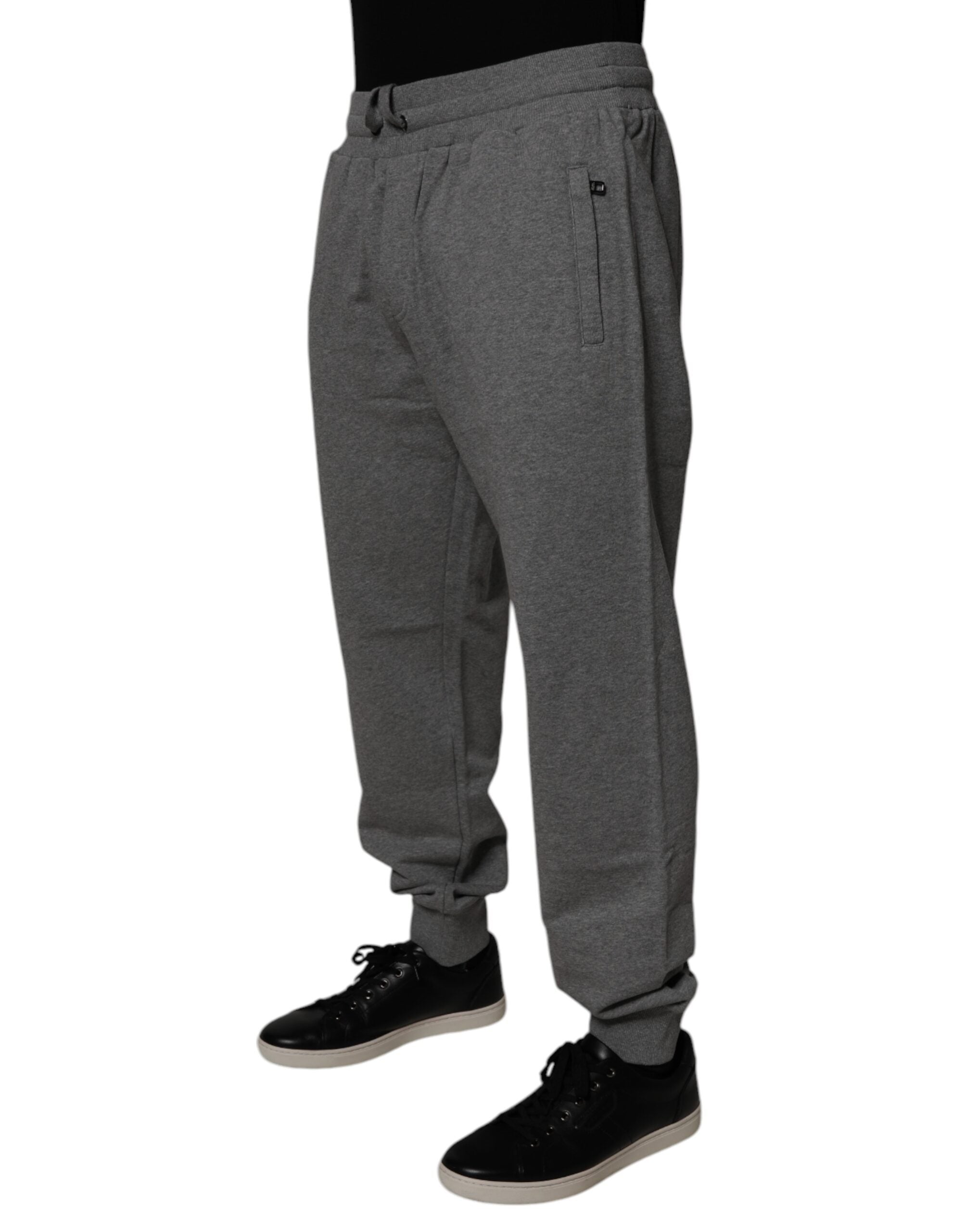 Dolce & Gabbana Grey Logo Cotton Jogging Pants for Men-3