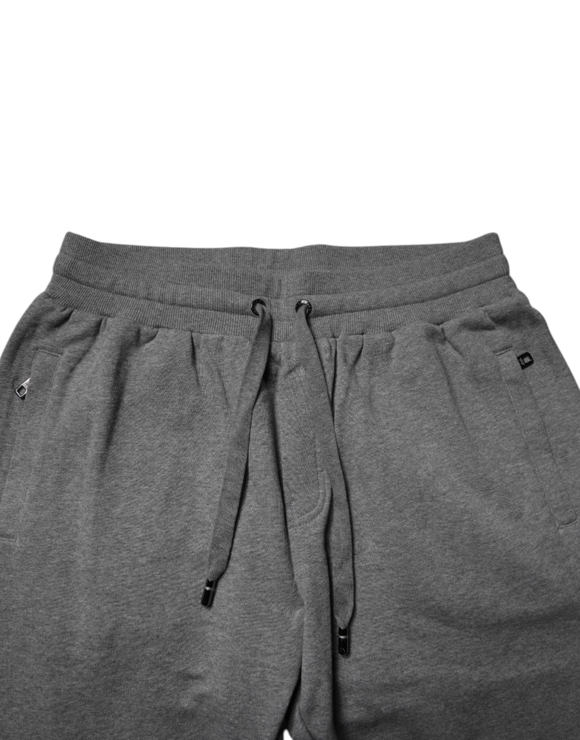 Dolce & Gabbana Grey Logo Cotton Jogging Pants for Men-5