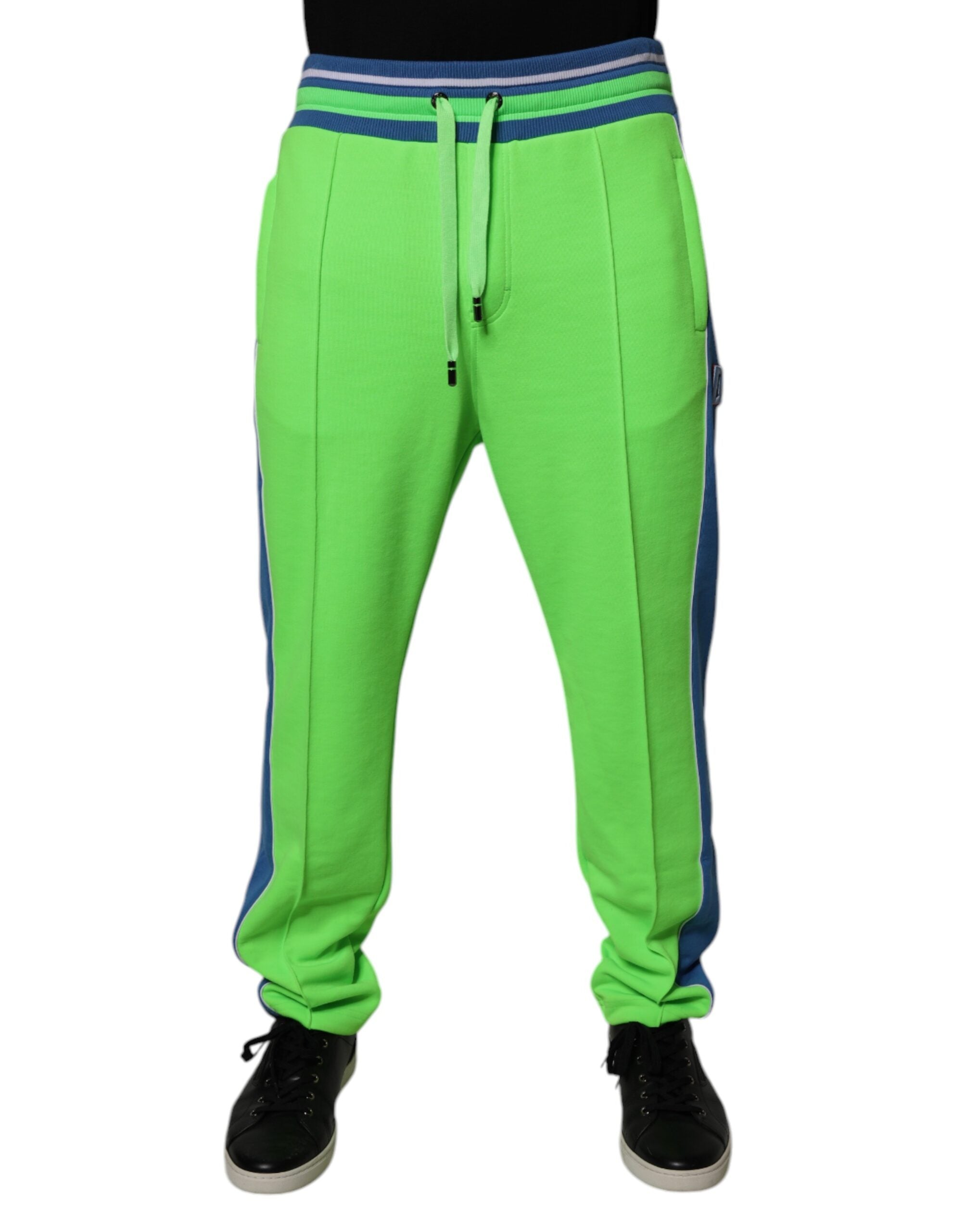 Dolce & Gabbana Green and Blue Jogger Sweatpants Trousers-1