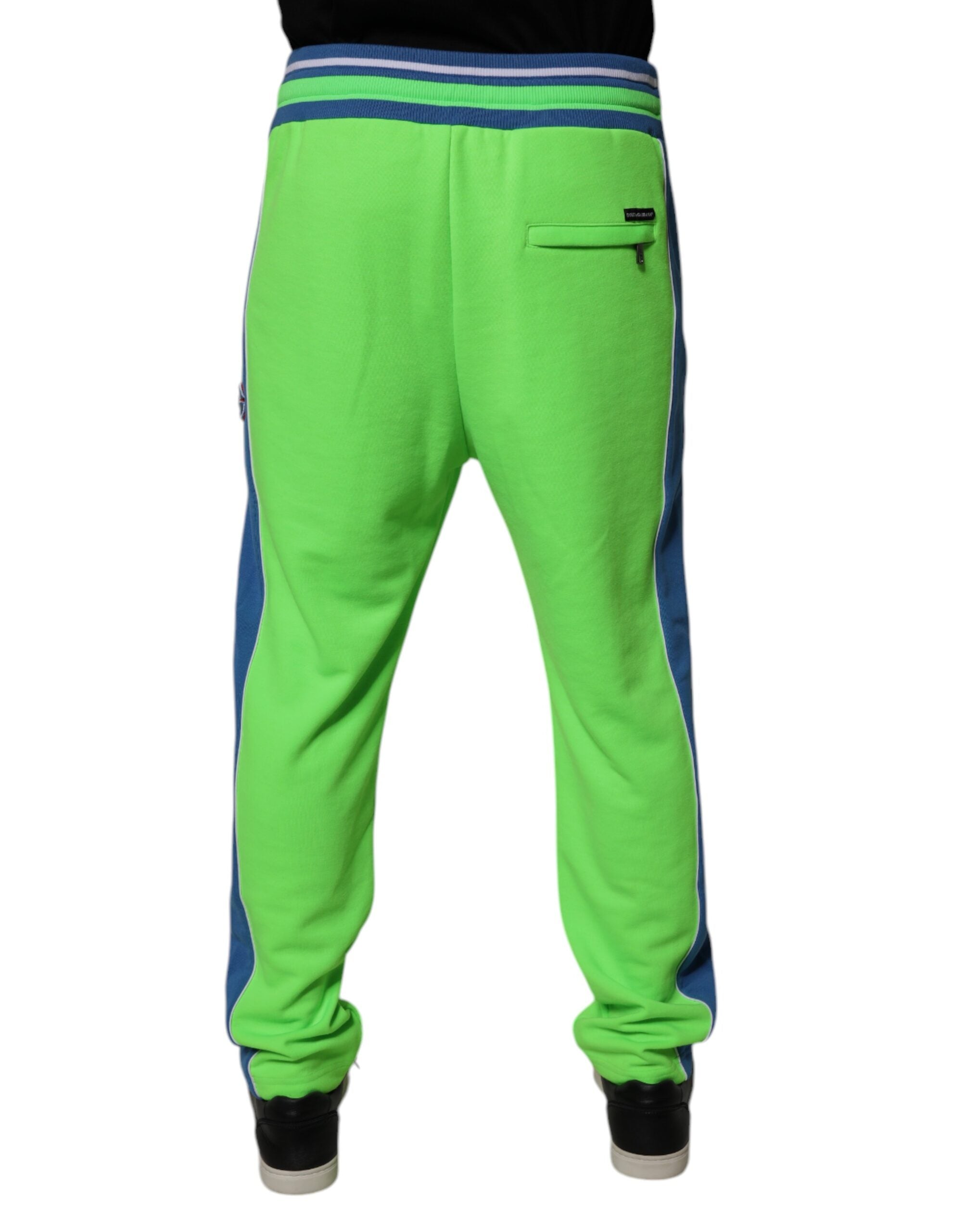Dolce & Gabbana Green and Blue Jogger Sweatpants Trousers-4