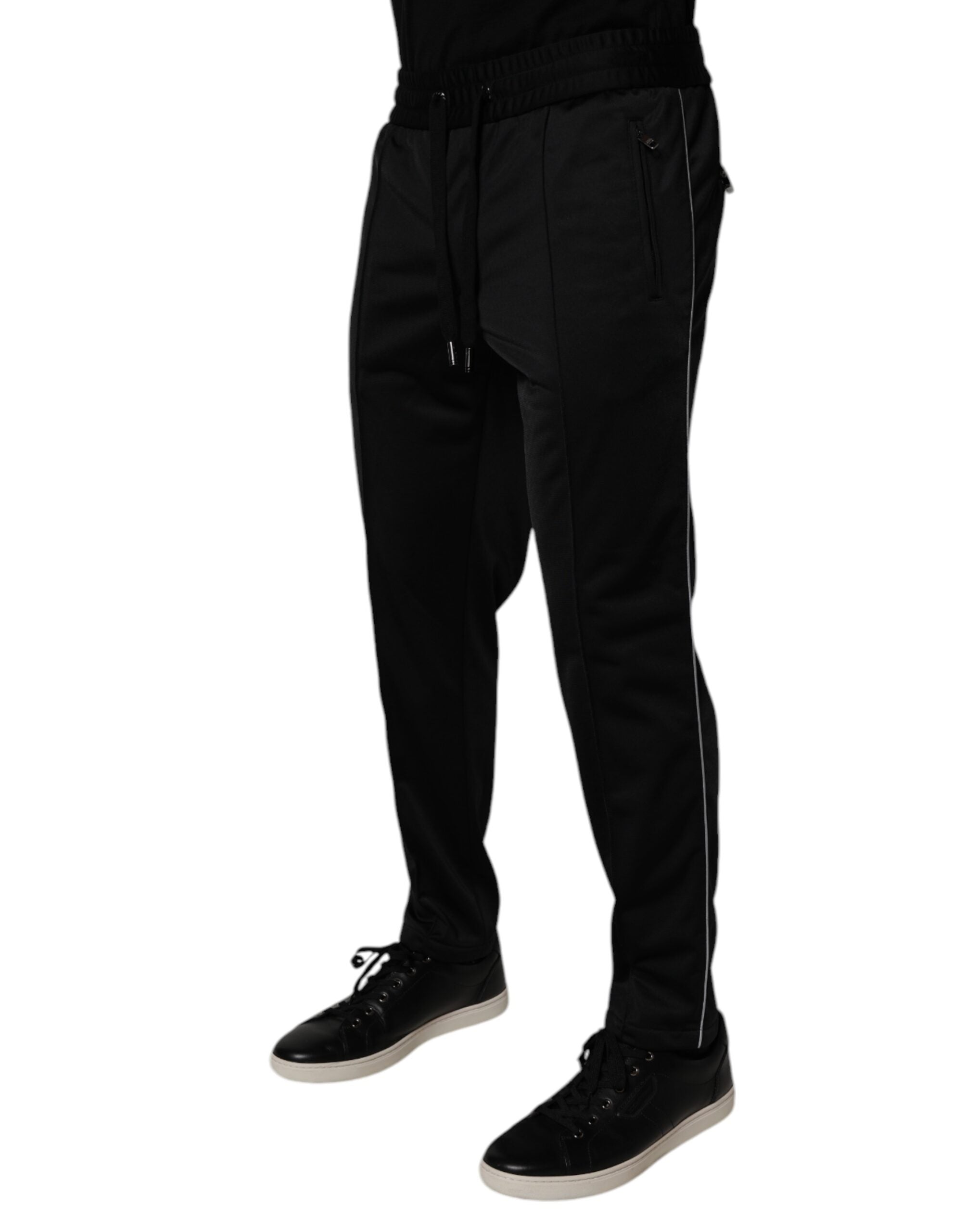 Dolce & Gabbana Black Polyester Men's Jogger Sweatpants Trousers-3