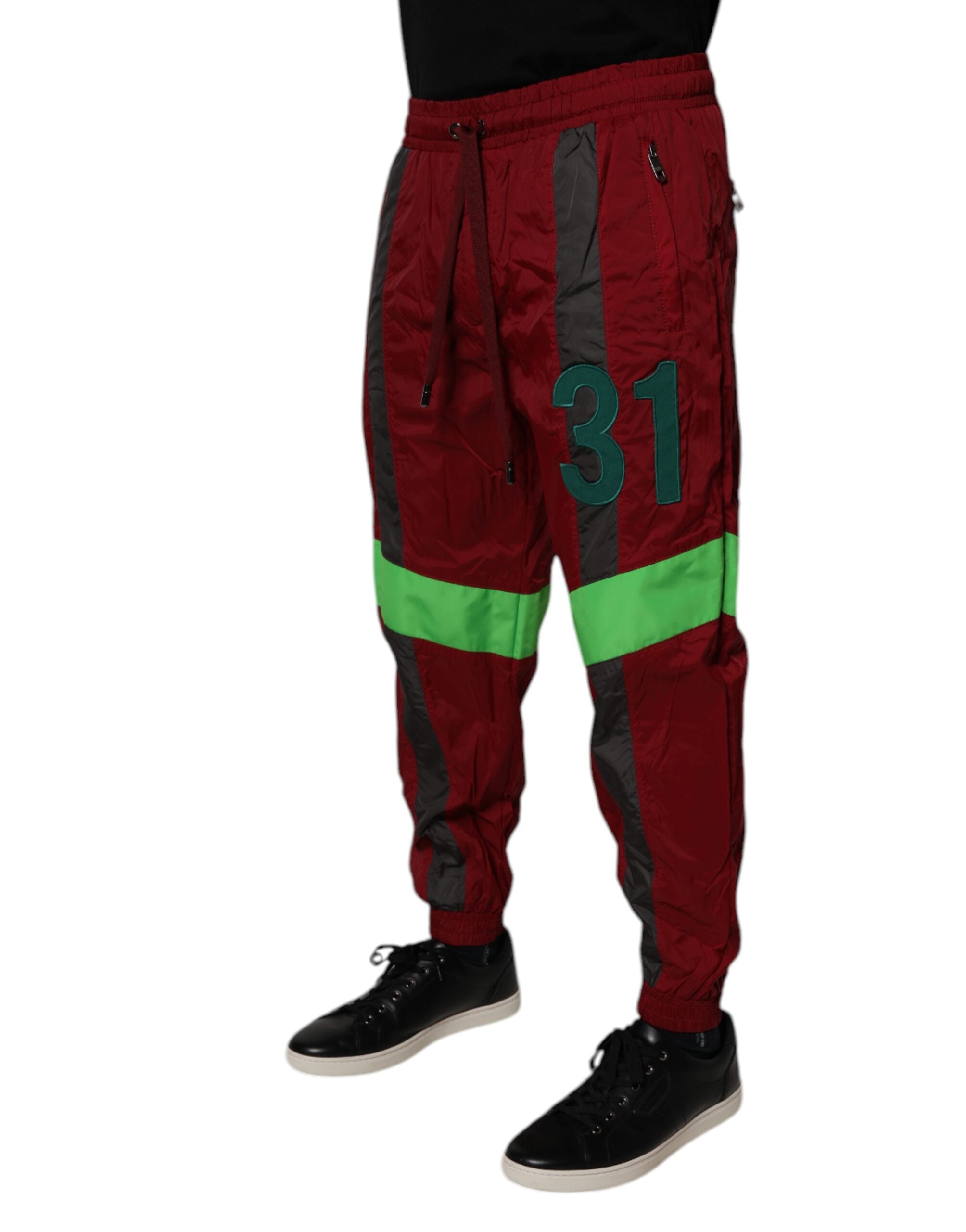 Dolce & Gabbana Maroon Nylon Men's Jogger Sweatpants Trousers-3