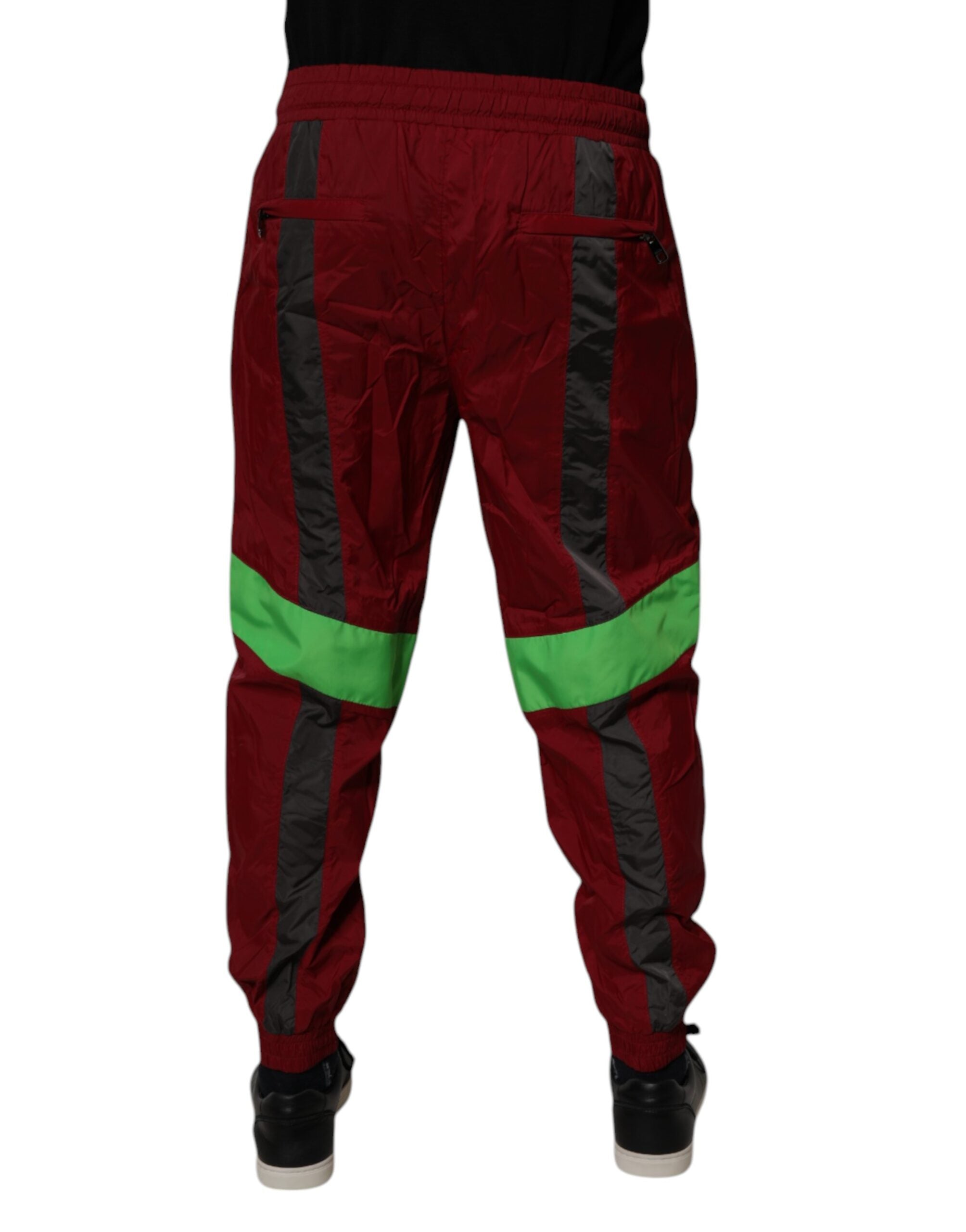 Dolce & Gabbana Maroon Nylon Men's Jogger Sweatpants Trousers-4