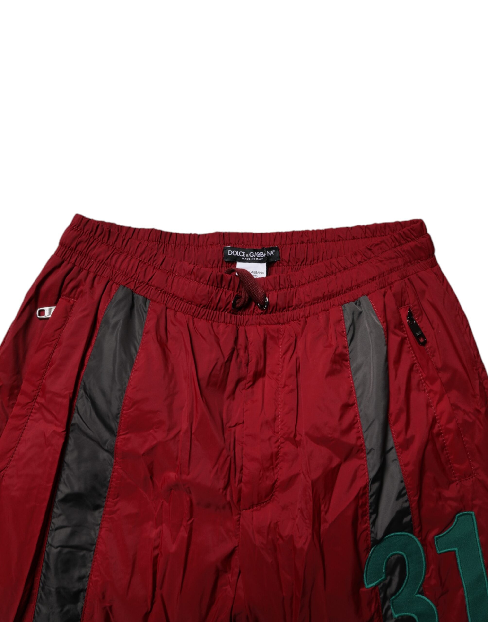 Dolce & Gabbana Maroon Nylon Men's Jogger Sweatpants Trousers-5