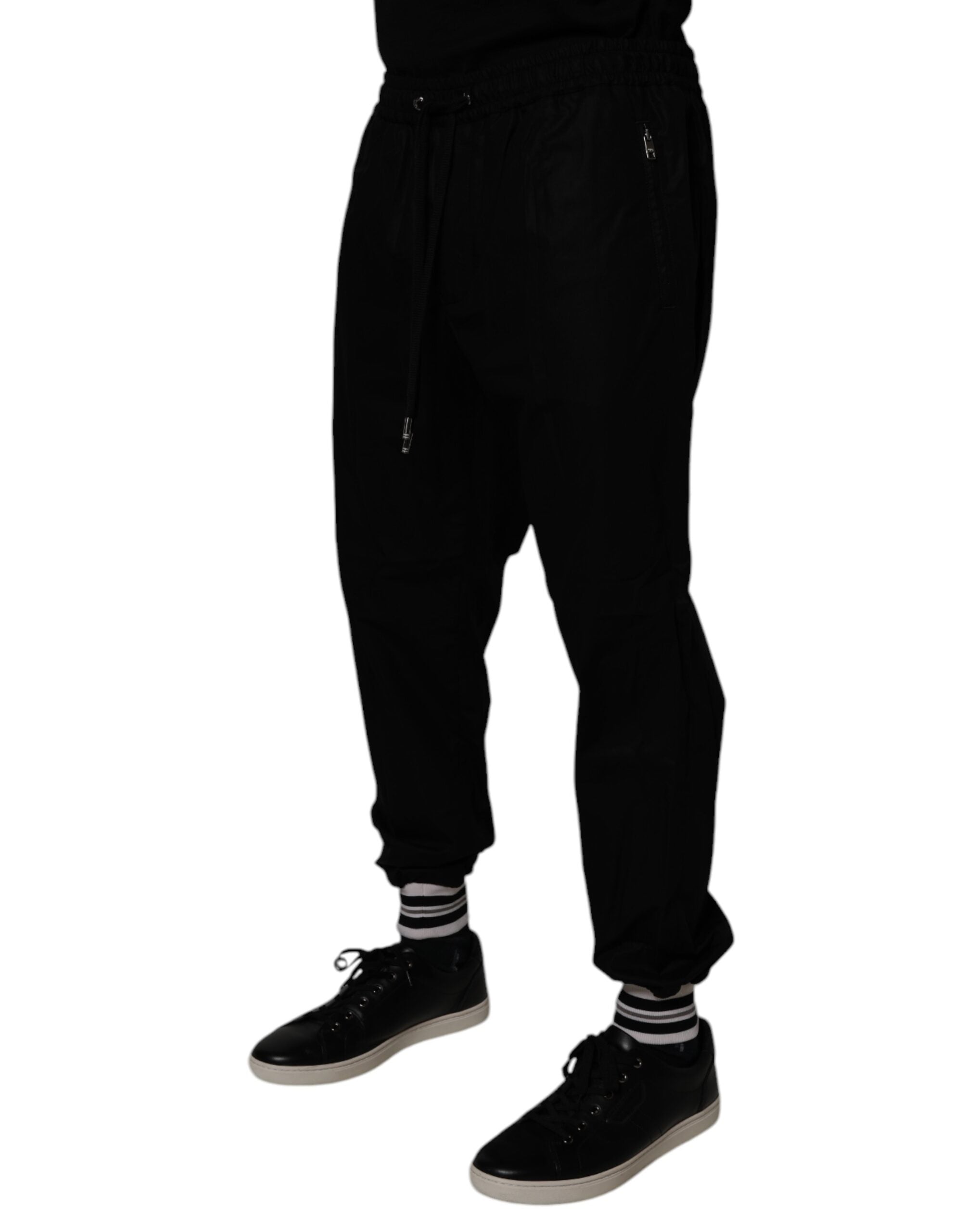 Dolce & Gabbana Schwarz Baumwolle Männer Jogger Sweatpants Hosen-3