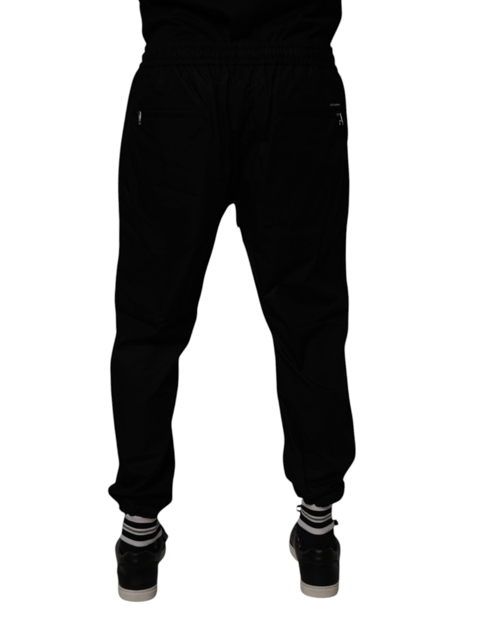 Dolce & Gabbana Schwarz Baumwolle Männer Jogger Sweatpants Hosen-4
