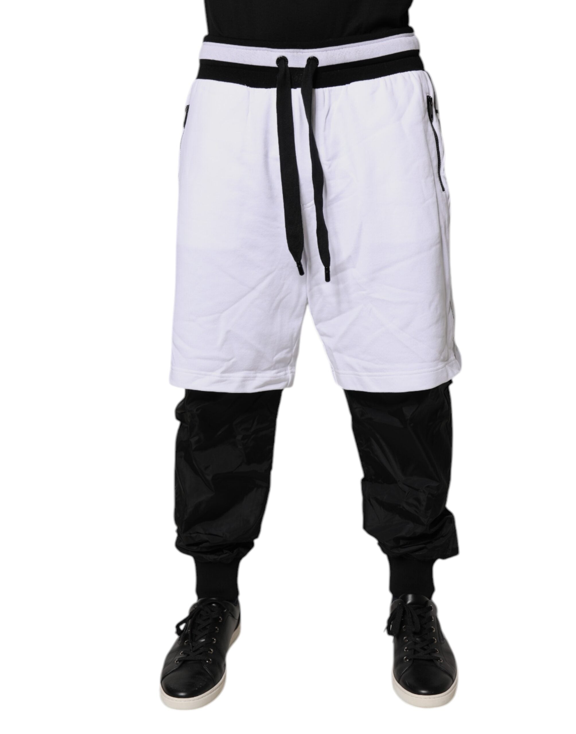 Pantalones deportivos de algodón en blanco y negro de Dolce & Gabbana-2