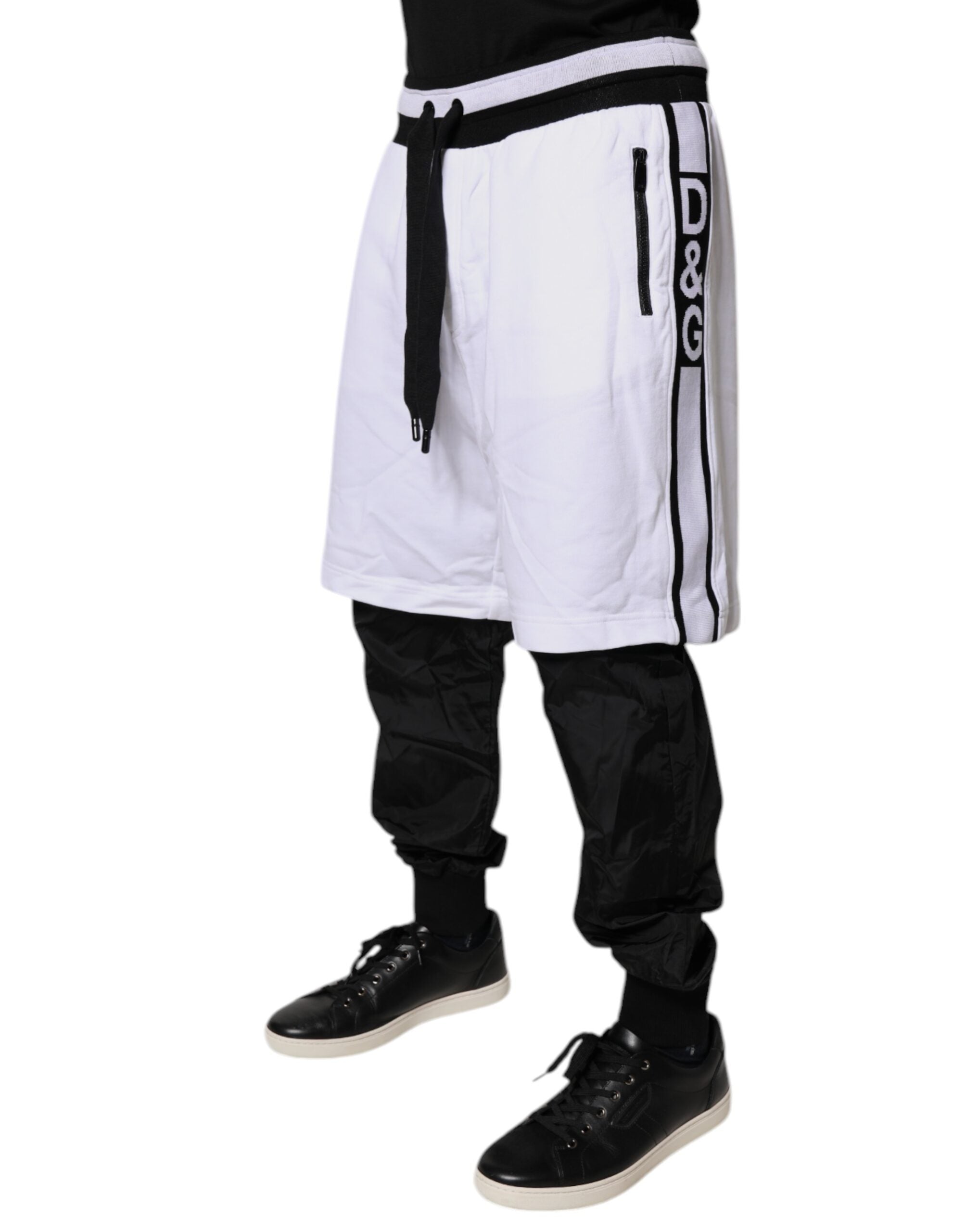 Pantalones deportivos de algodón en blanco y negro de Dolce & Gabbana-3