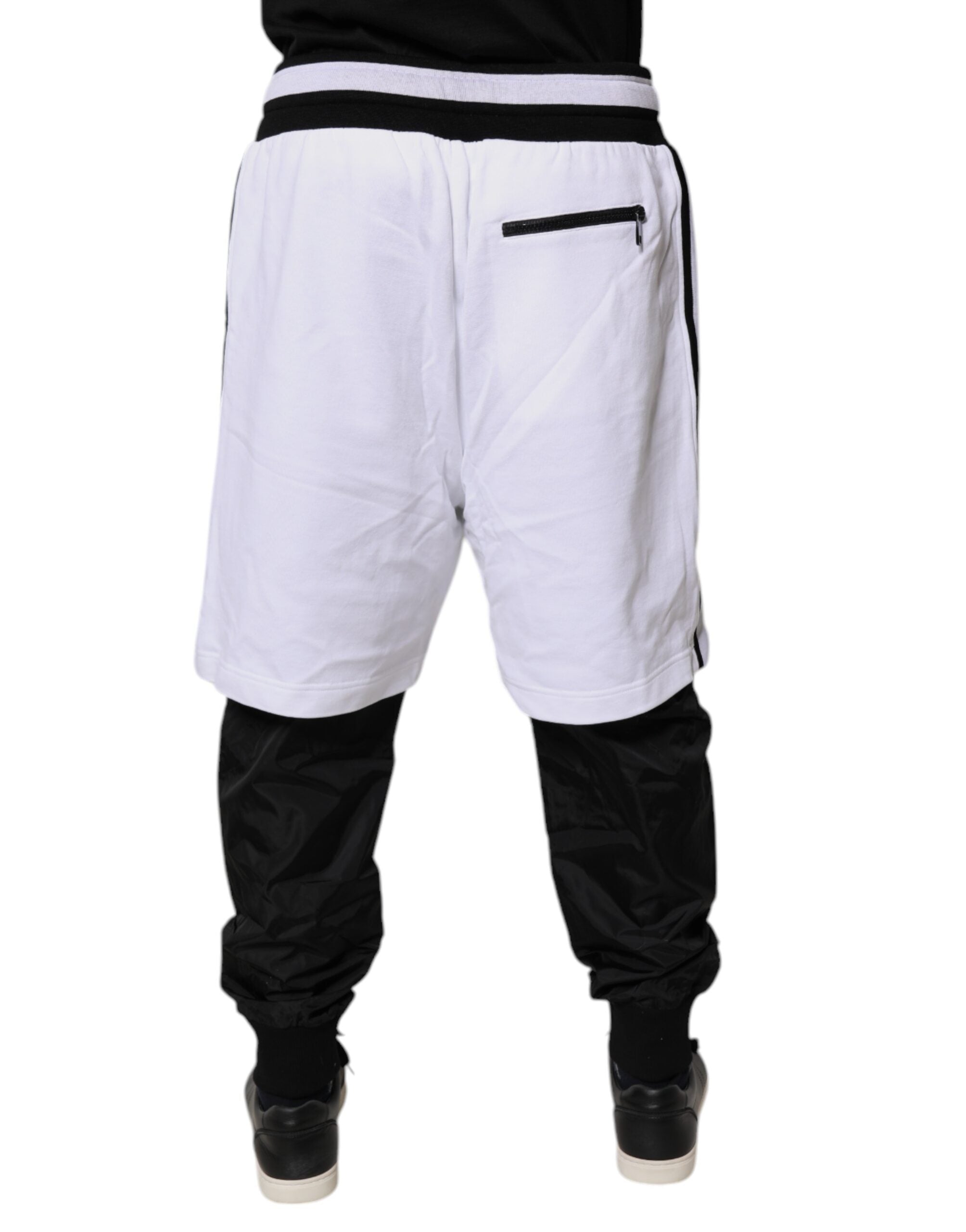 Pantalones deportivos de algodón en blanco y negro de Dolce & Gabbana-4