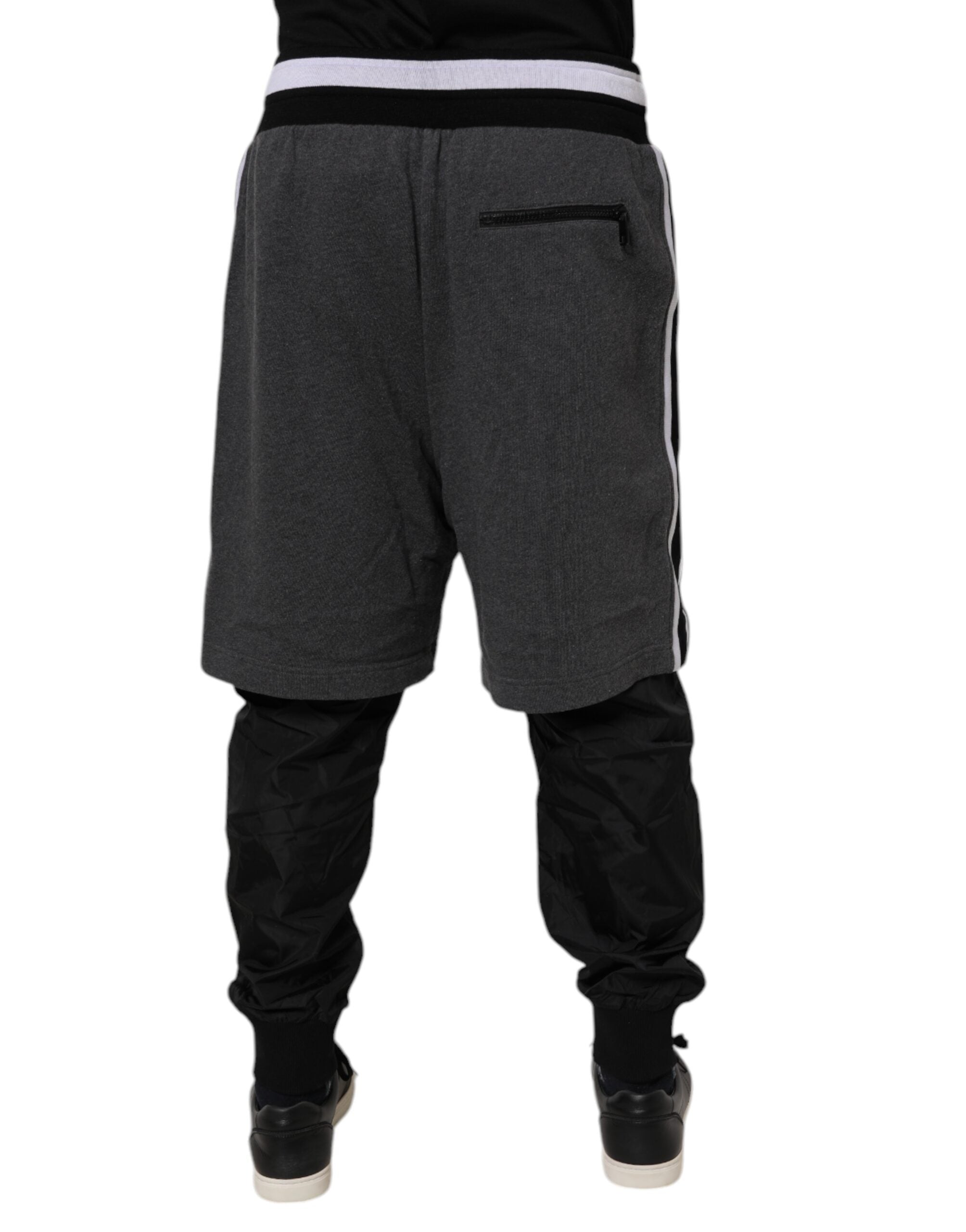 Pantalones deportivos de algodón en capas negros y grises de Dolce & Gabbana para hombre-4