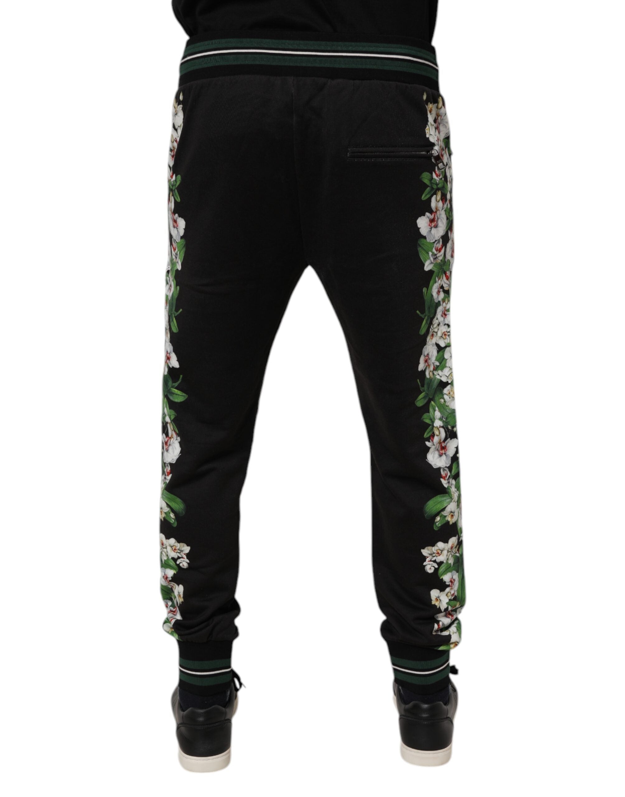Dolce & Gabbana Black Floral King Men's Jogger Sweatpants Trousers-4
