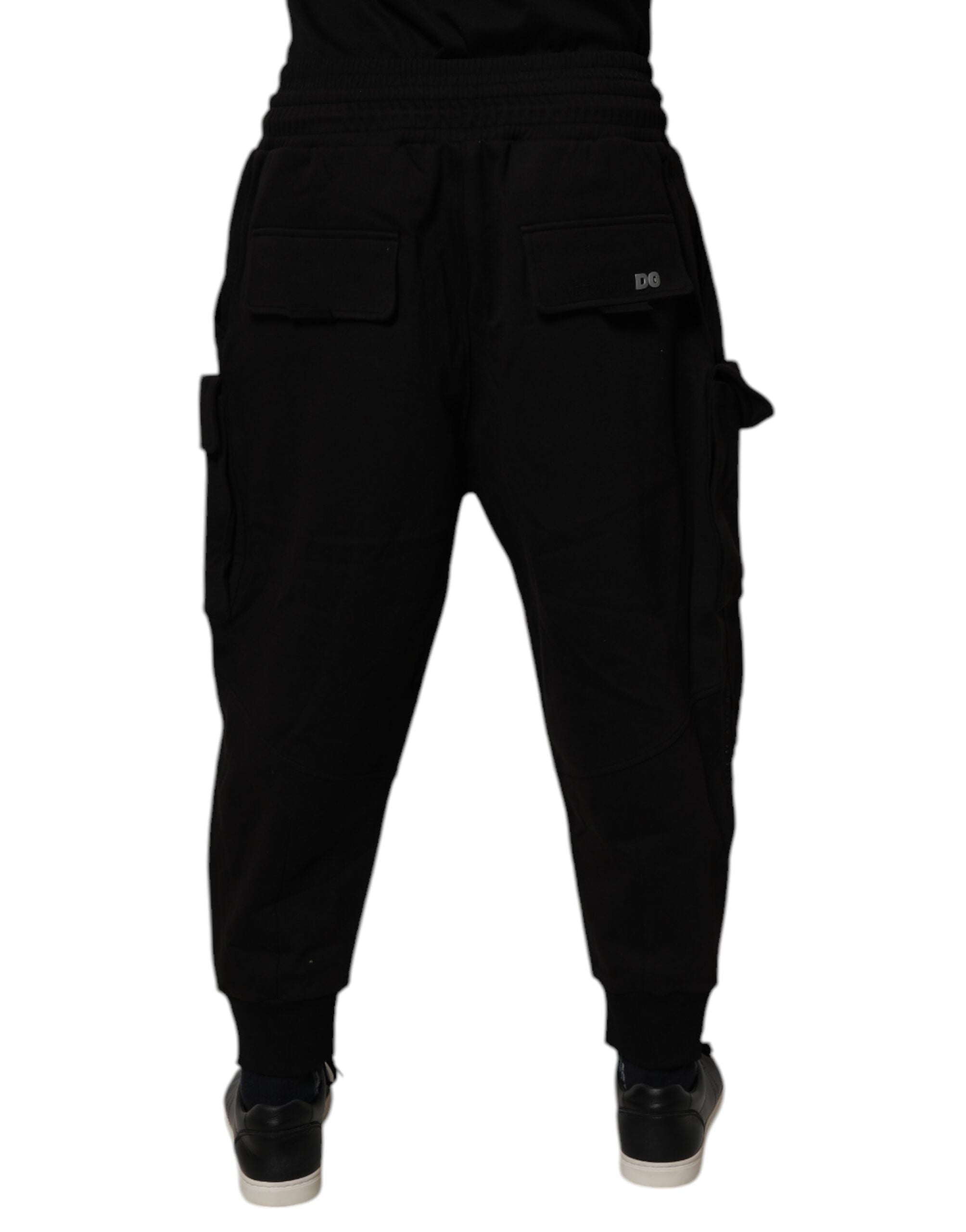 Dolce & Gabbana Black Cotton Men's Cargo Jogger Sweatpants Trousers-4