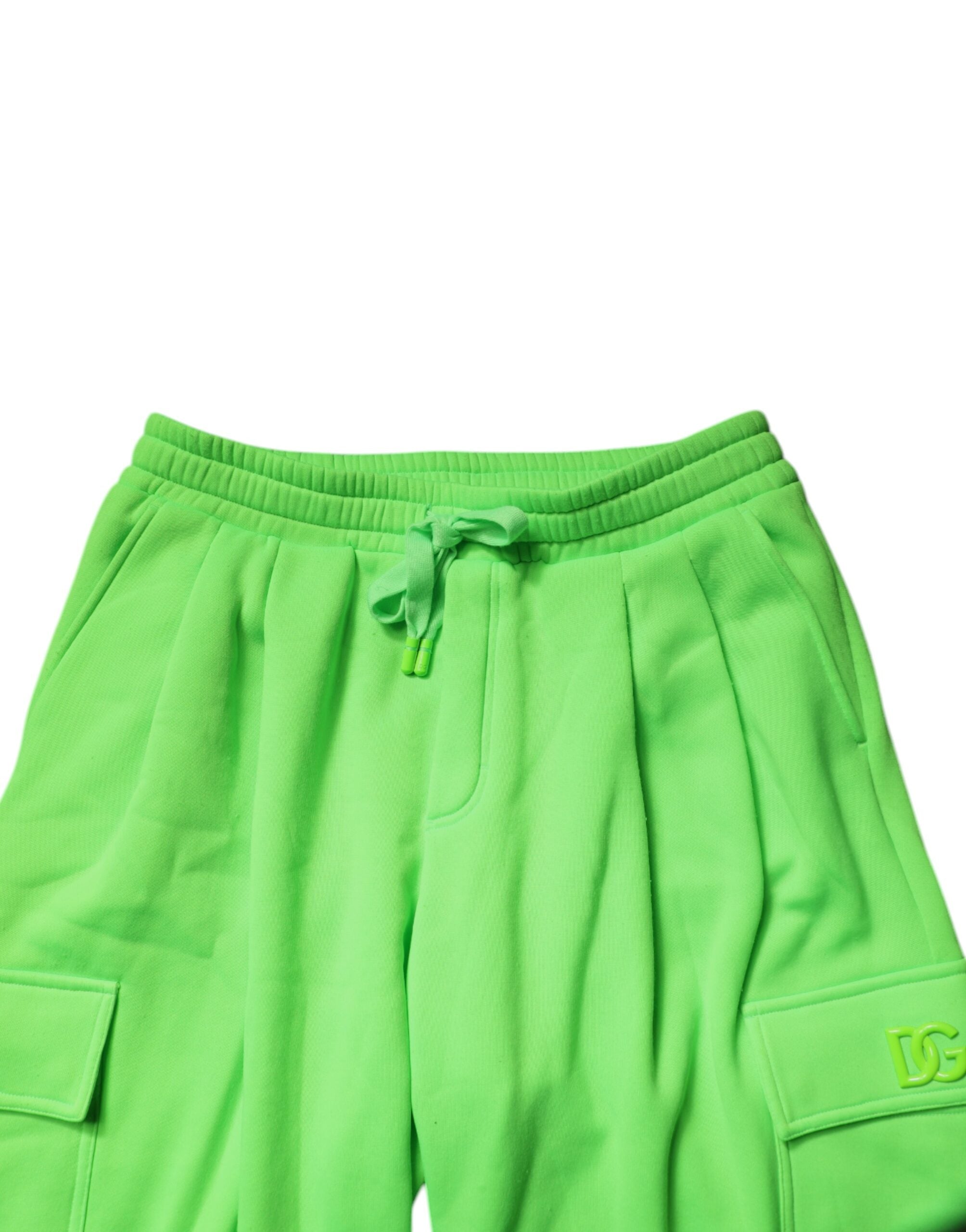 Dolce & Gabbana Neon Green Cargo Joggers Men's Sweatpants Trousers-5
