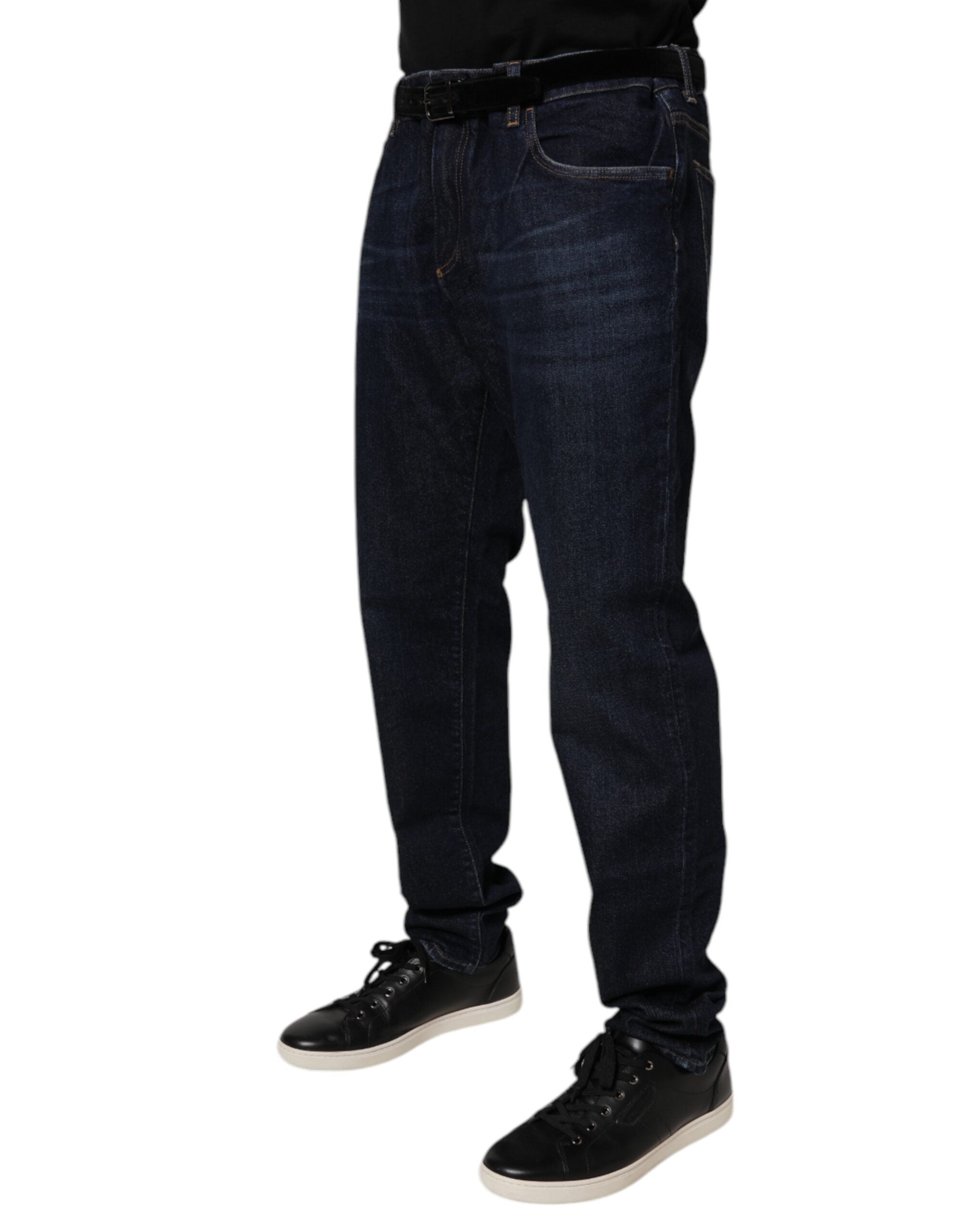 Dolce & Gabbana Dark Blue Cotton Stretch Skinny Denim Jeans-3