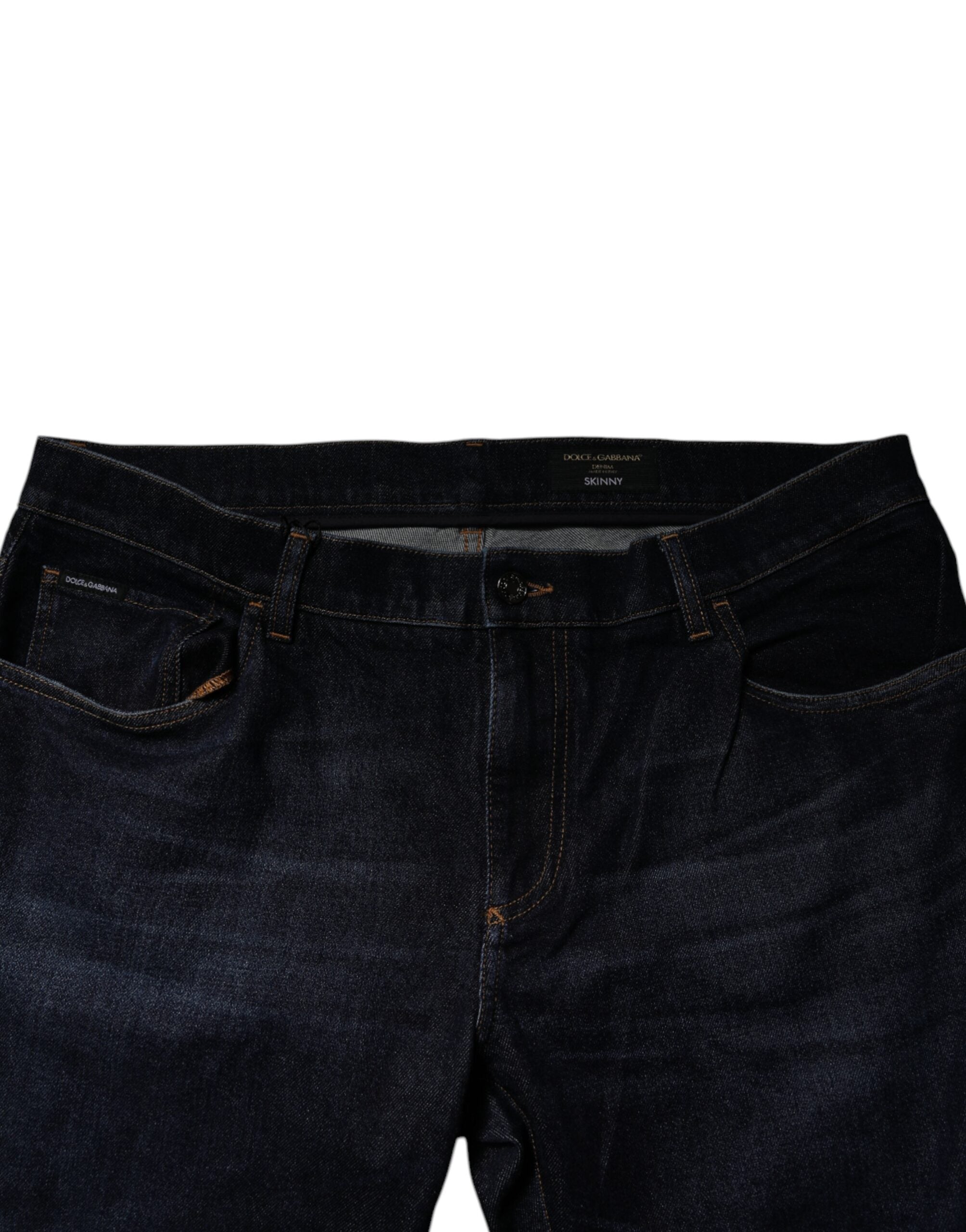 Dolce & Gabbana Dark Blue Cotton Stretch Skinny Denim Jeans-5
