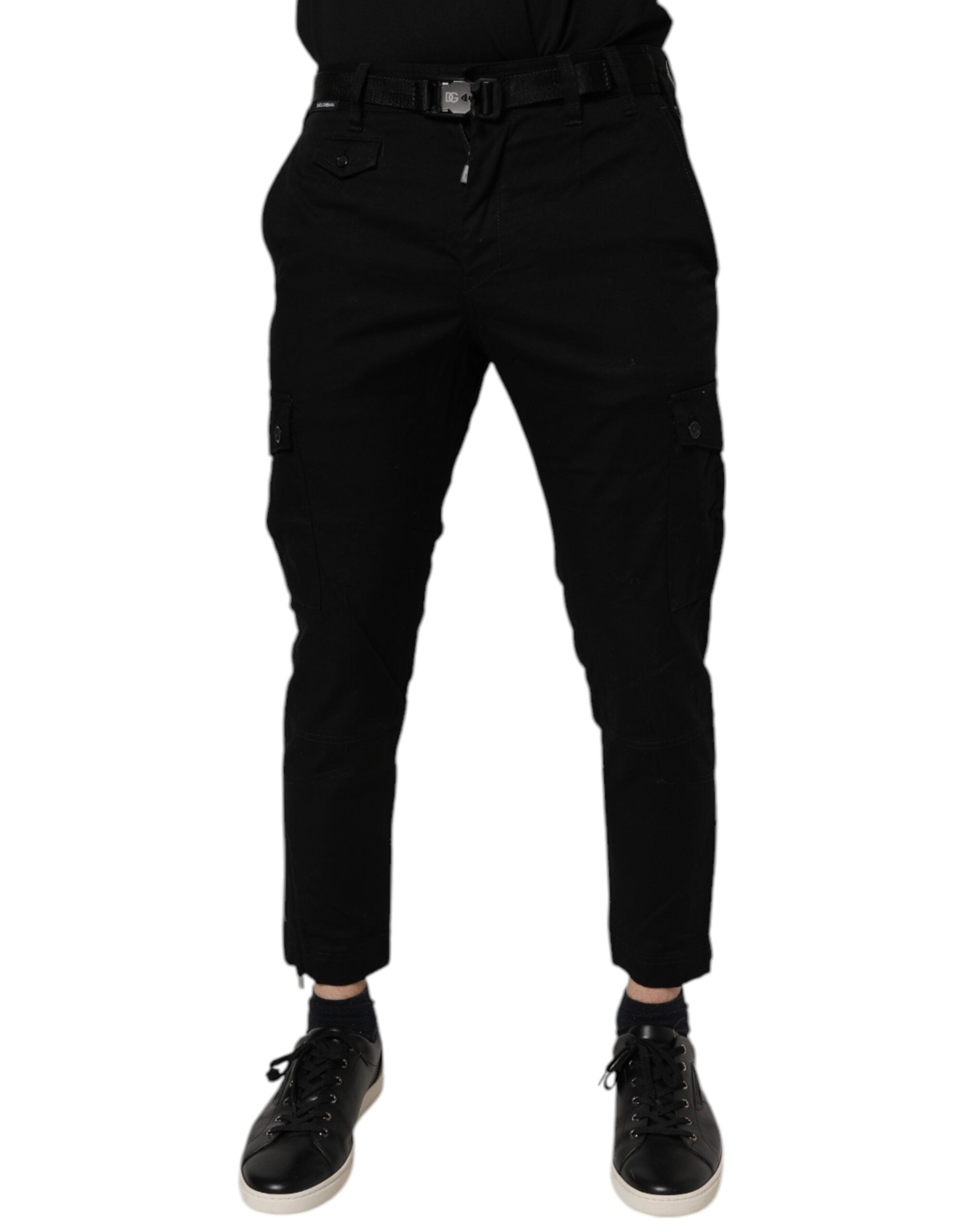 Dolce & Gabbana Black Cotton Stretch Cargo Denim Jeans
