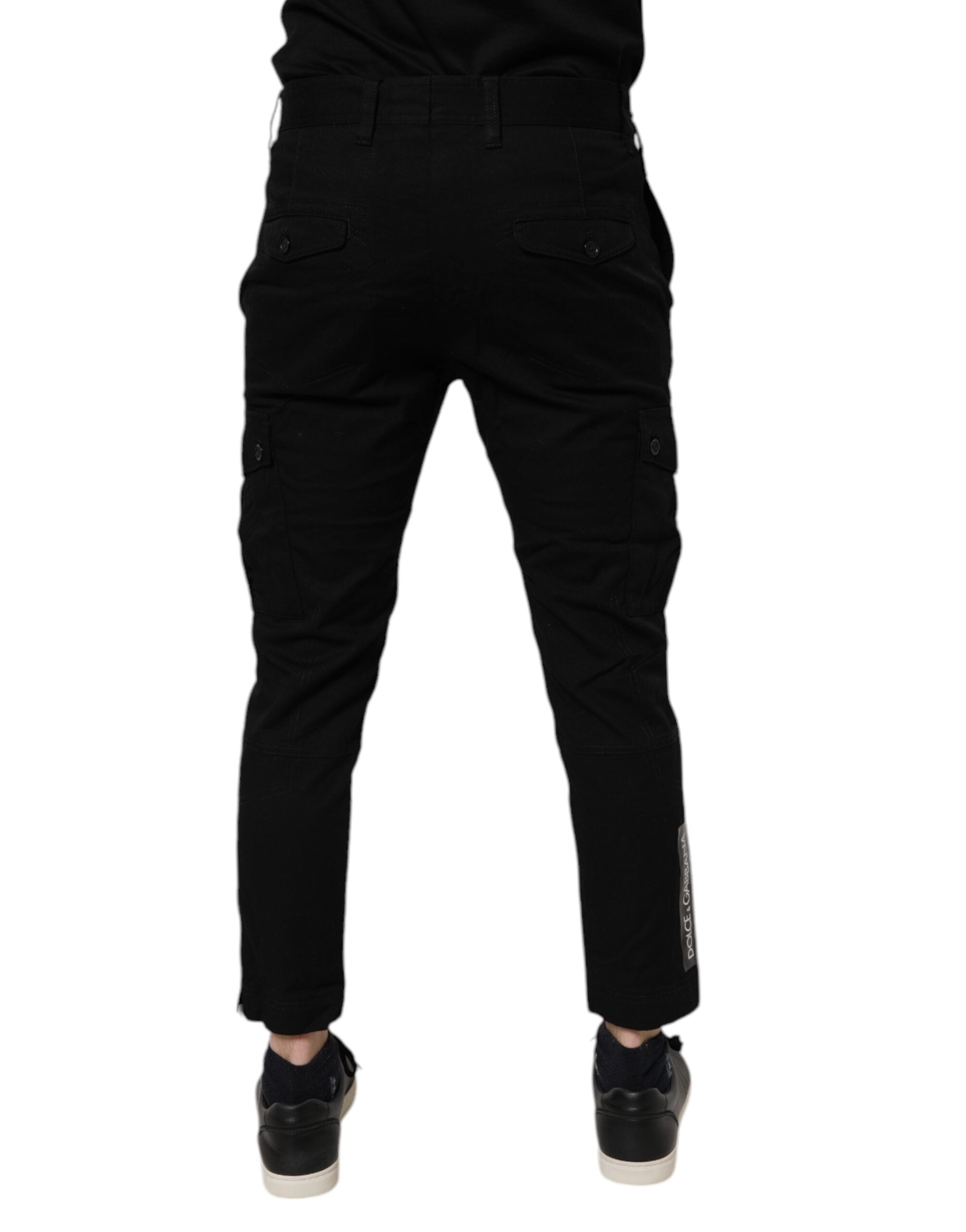 Dolce & Gabbana Black Cotton Stretch Cargo Denim Jeans-4