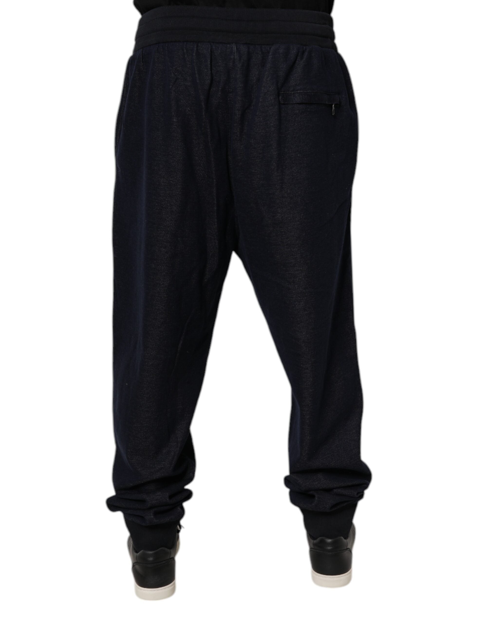 Dolce & Gabbana Black Jacquard Cotton Jogger Sweatpants Trousers-4