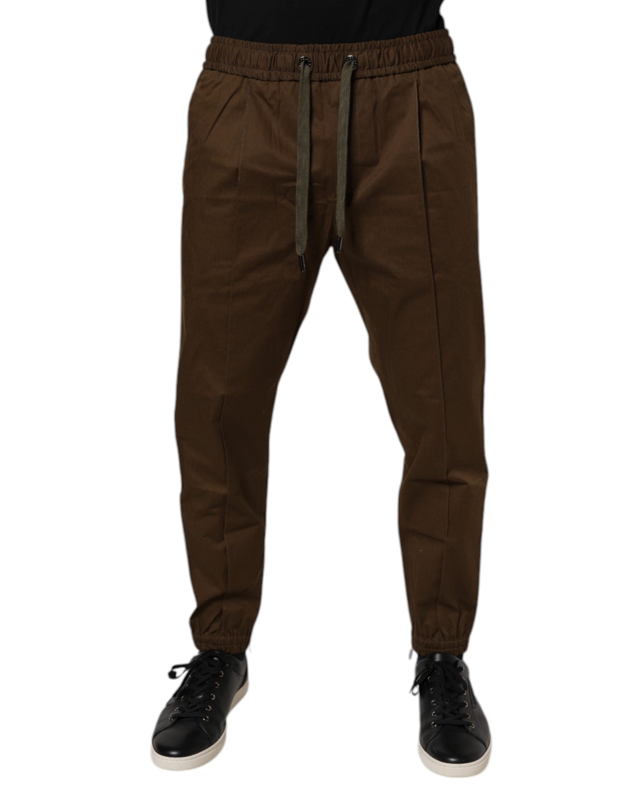 Dolce & Gabbana Brown Cotton Stretch Jogger Sweatpants-2
