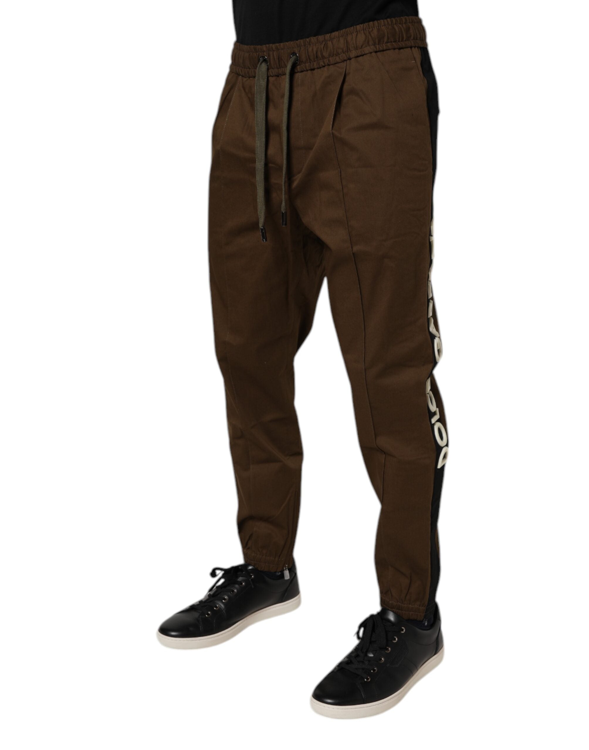 Dolce & Gabbana Brown Cotton Stretch Jogger Sweatpants-3