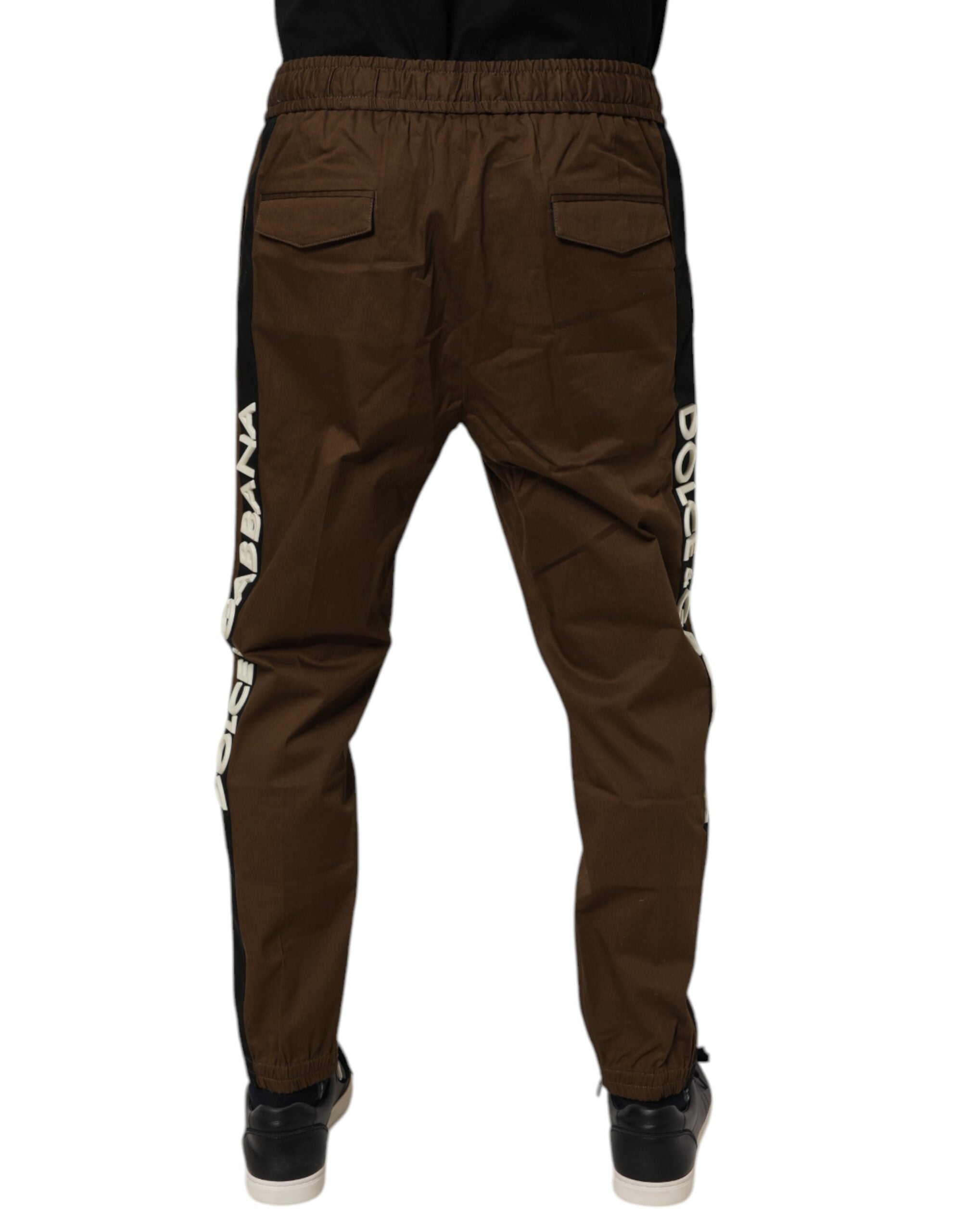 Dolce & Gabbana Brown Cotton Stretch Jogger Sweatpants-4