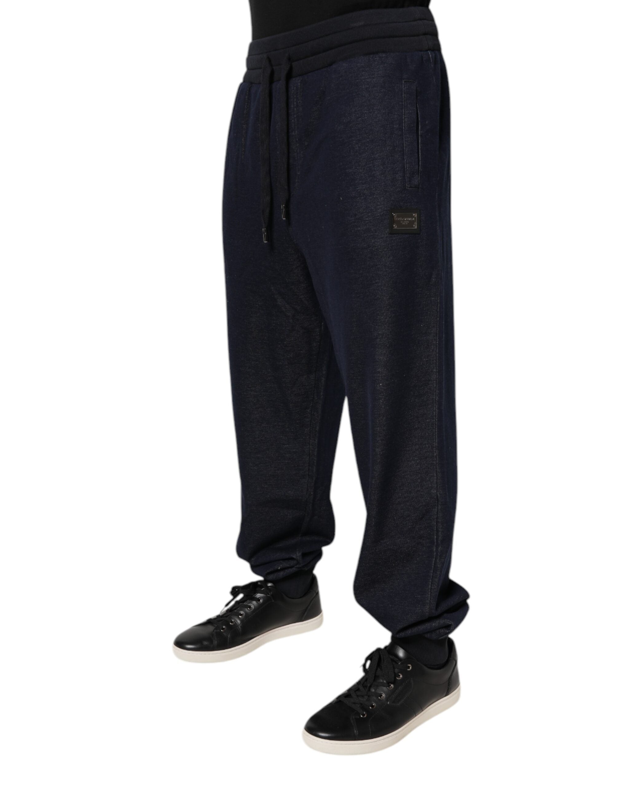 Dolce & Gabbana Black Jacquard Jogger Men's Sweatpants Trousers-3