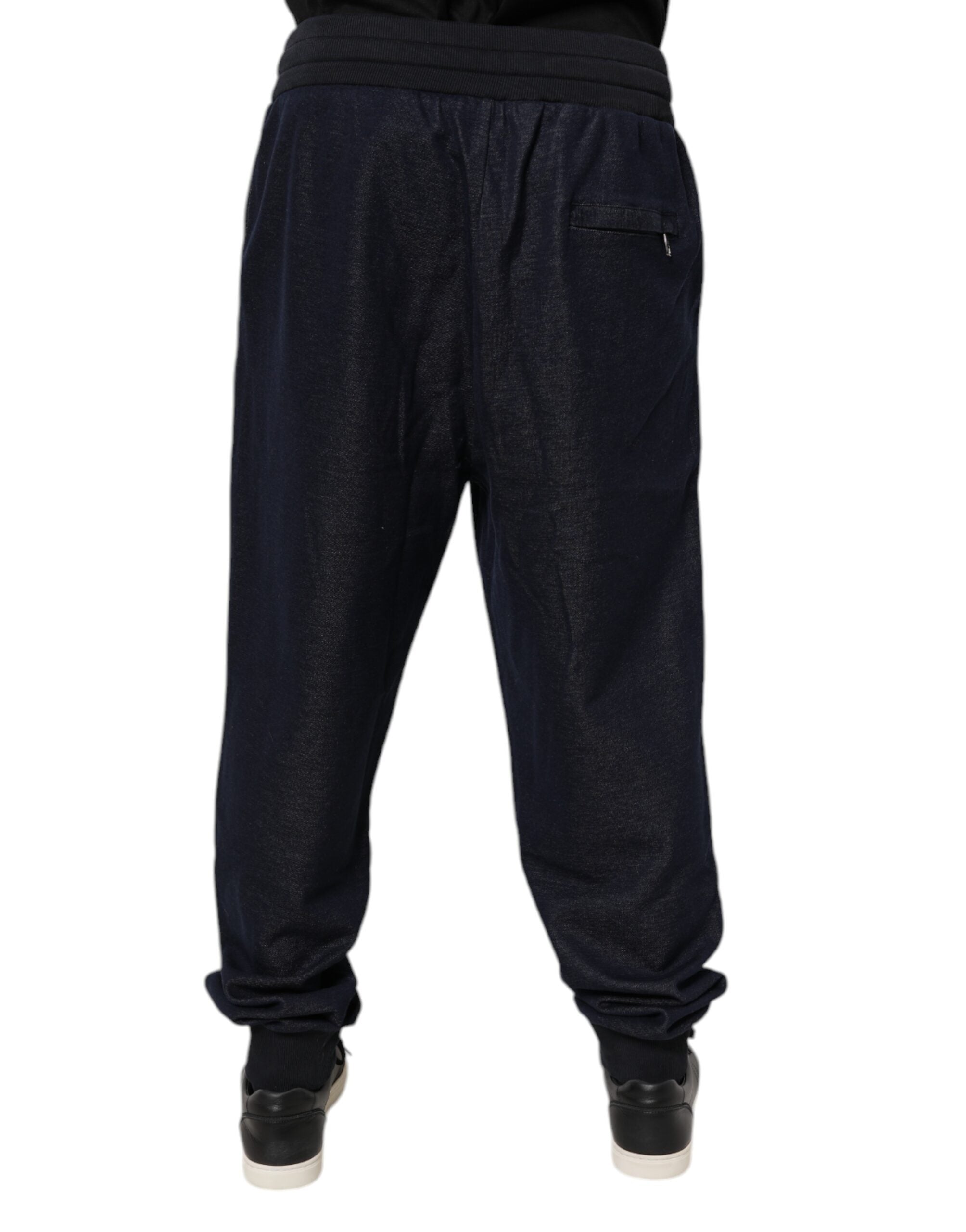 Dolce & Gabbana Black Jacquard Jogger Men's Sweatpants Trousers-4