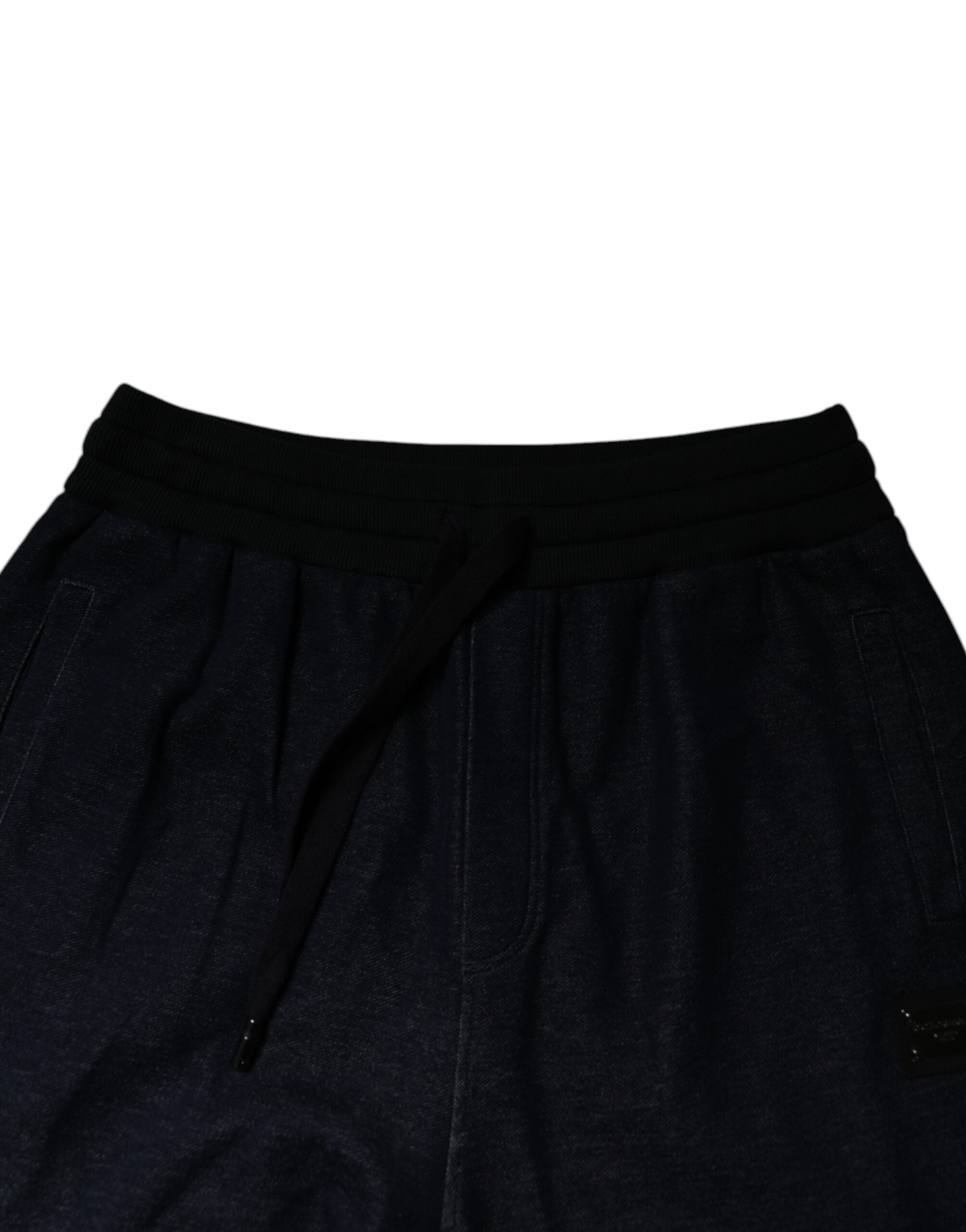 Dolce & Gabbana Black Jacquard Jogger Men's Sweatpants Trousers-5
